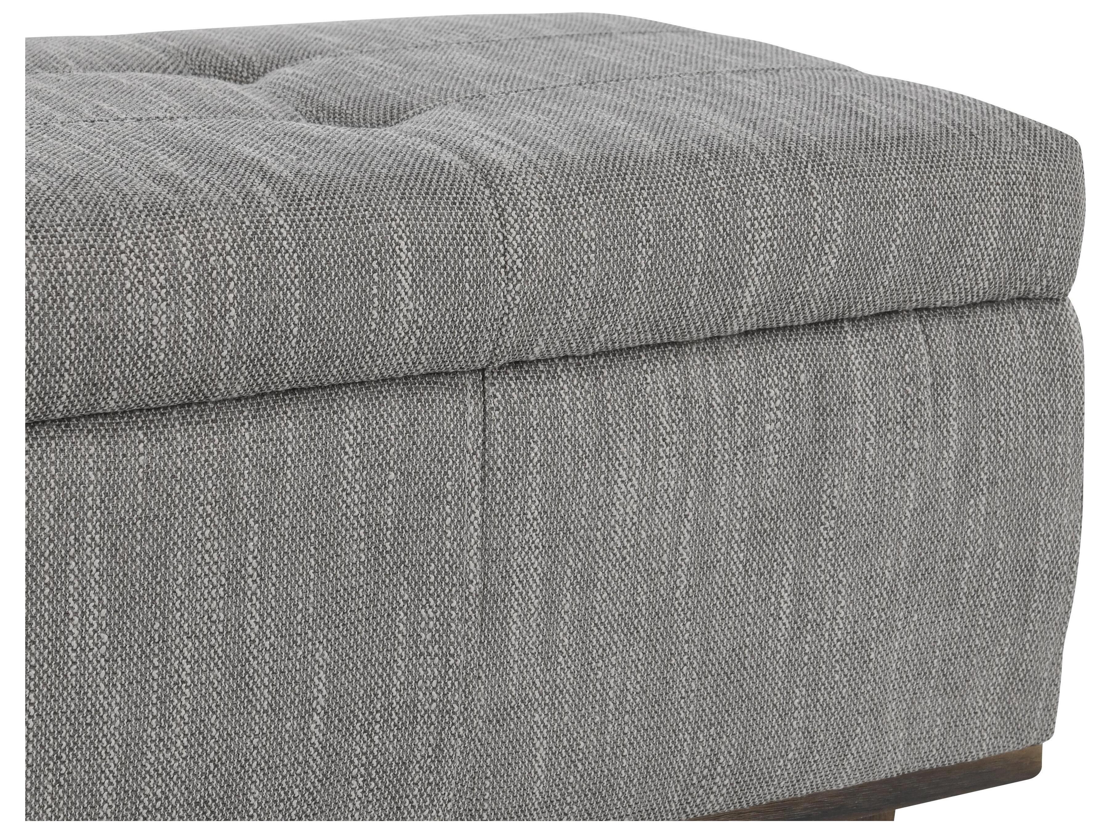 Classic Home Louise Gray Black Upholstered Accent Bench