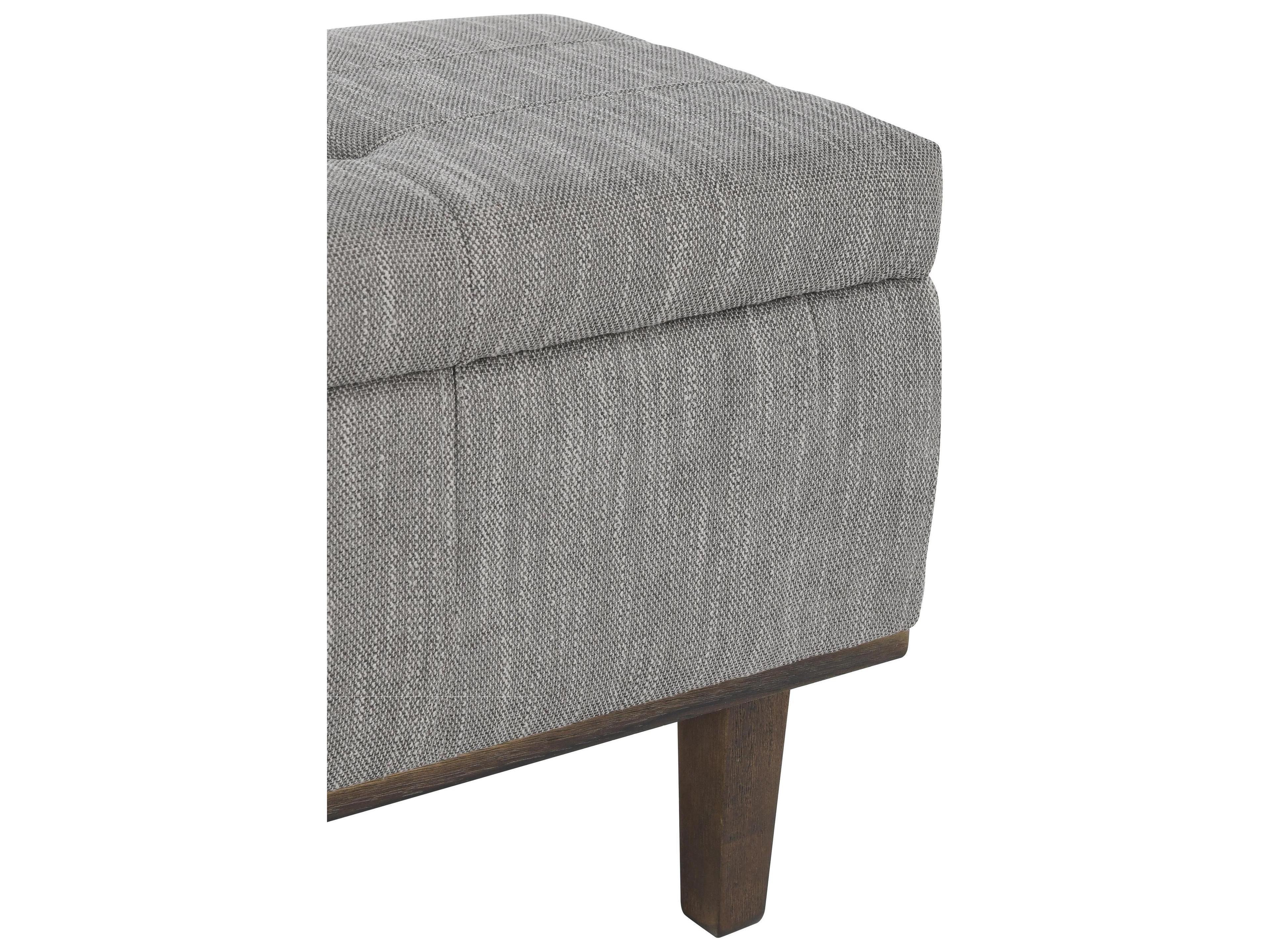 Classic Home Louise Gray Black Upholstered Accent Bench