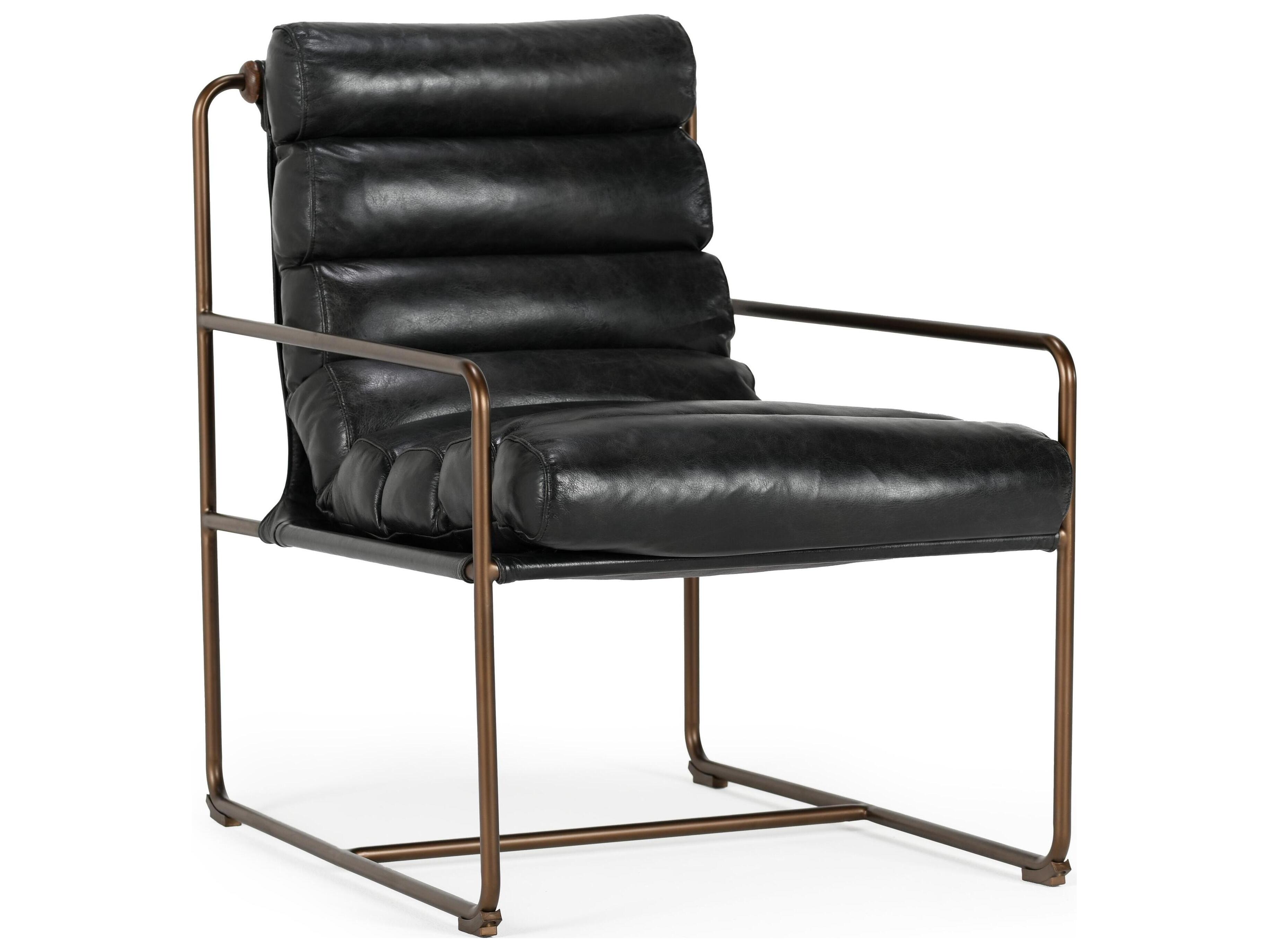 Classic Home Argo Black Leather Accent Chair