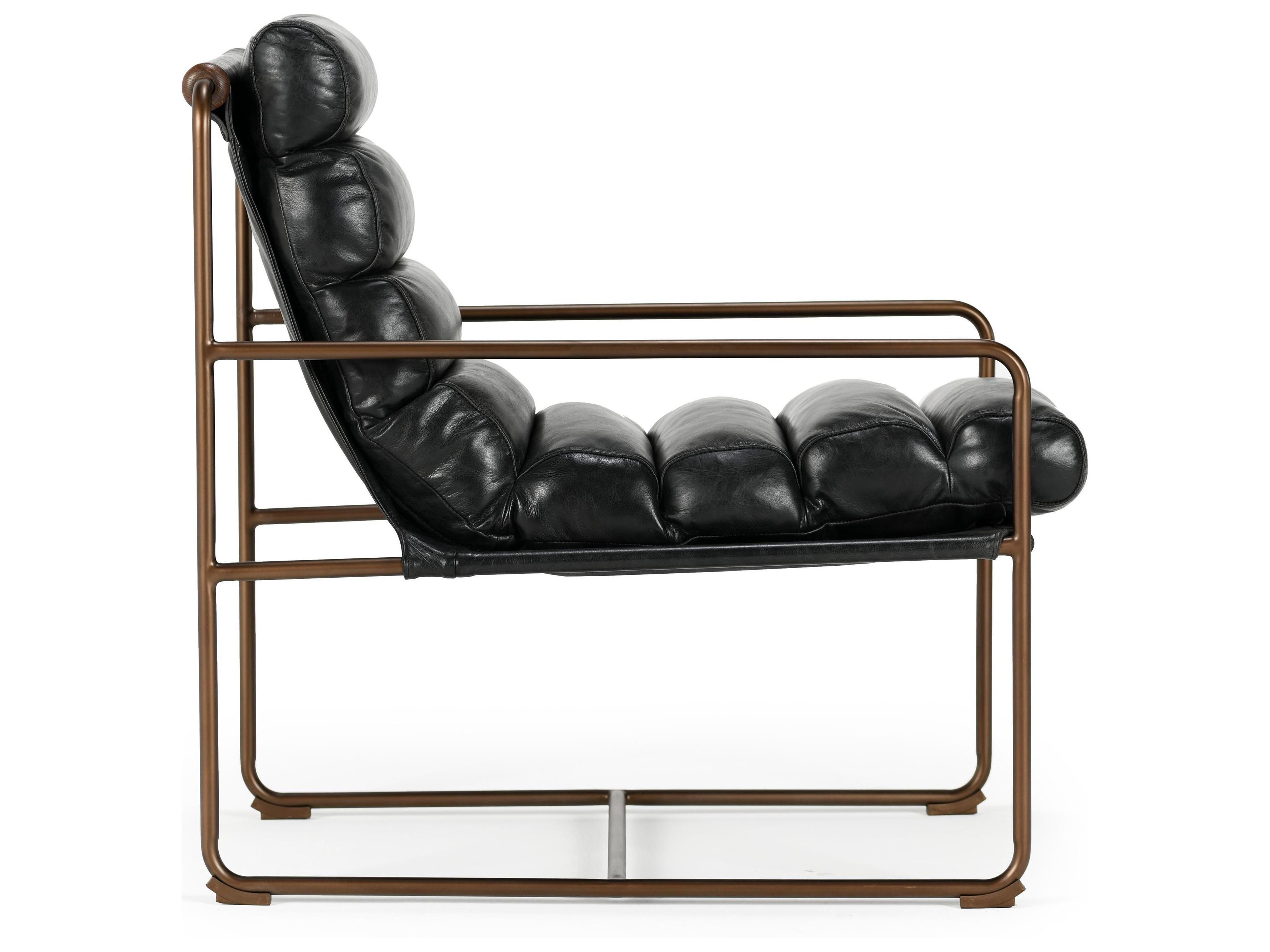 Classic Home Argo Black Leather Accent Chair