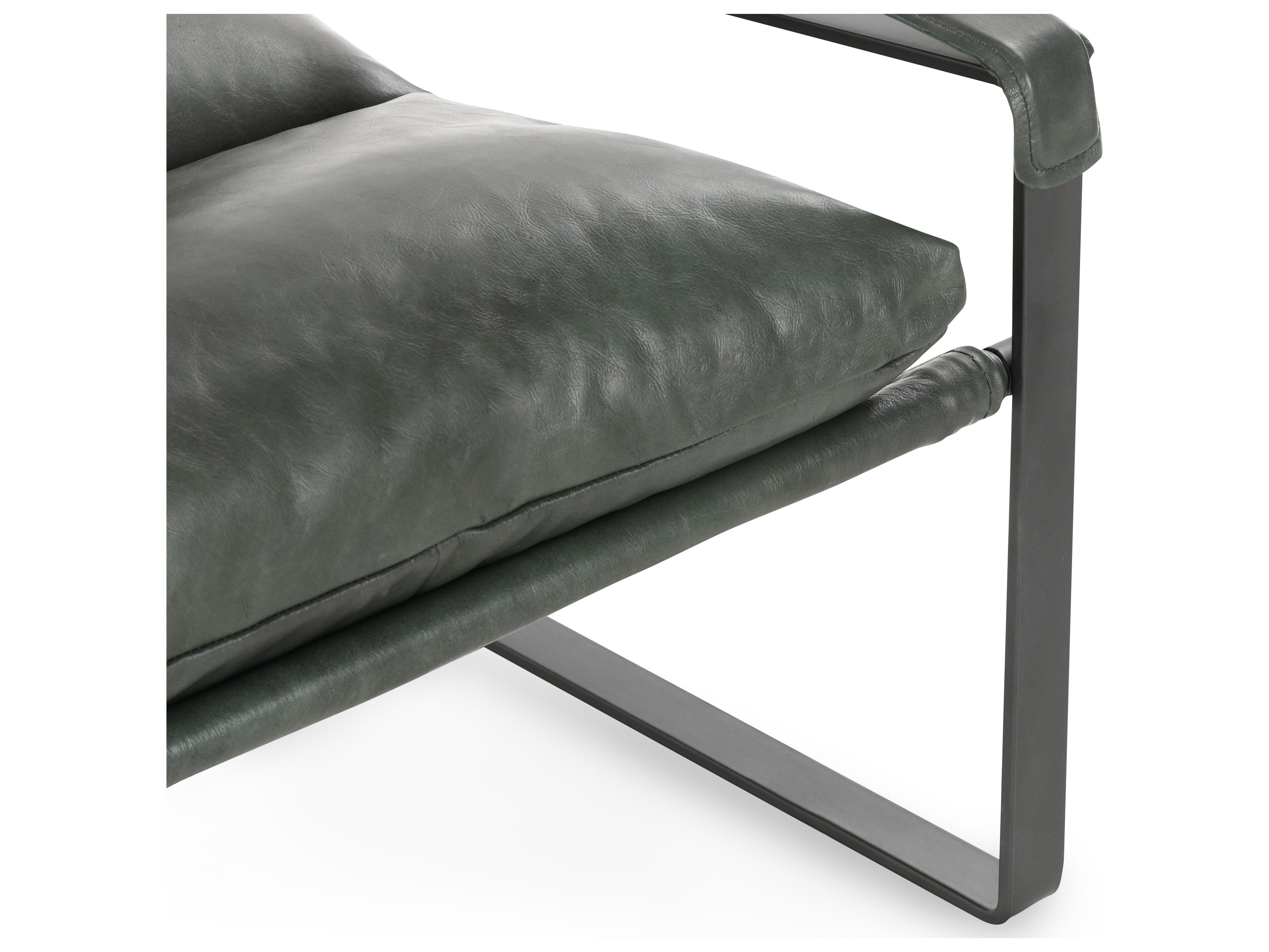 Classic Home Morgan Green Leather Accent Chair