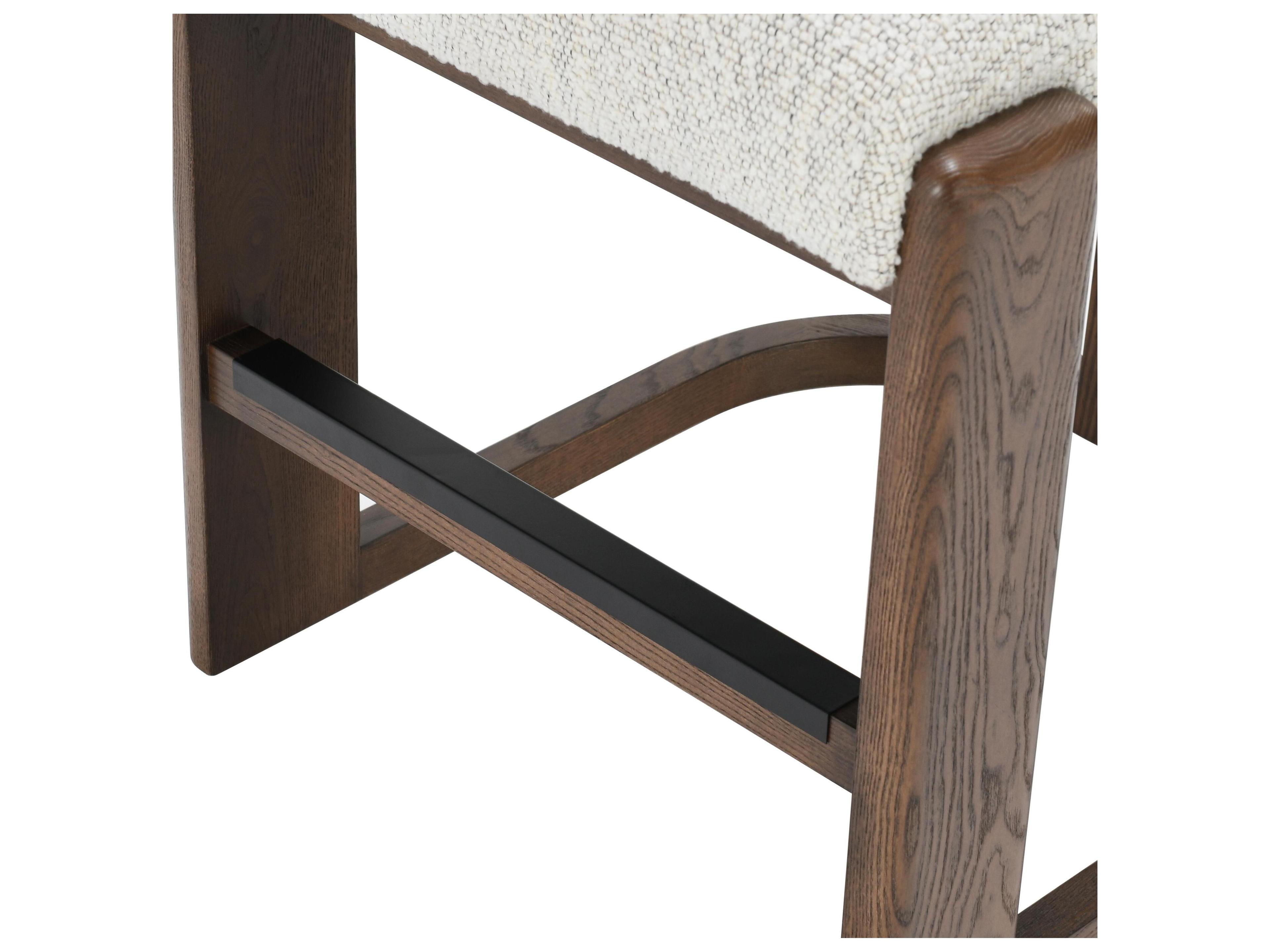 Classic Home Chelsea Ivory Upholstered Ash Wood Counter Stool