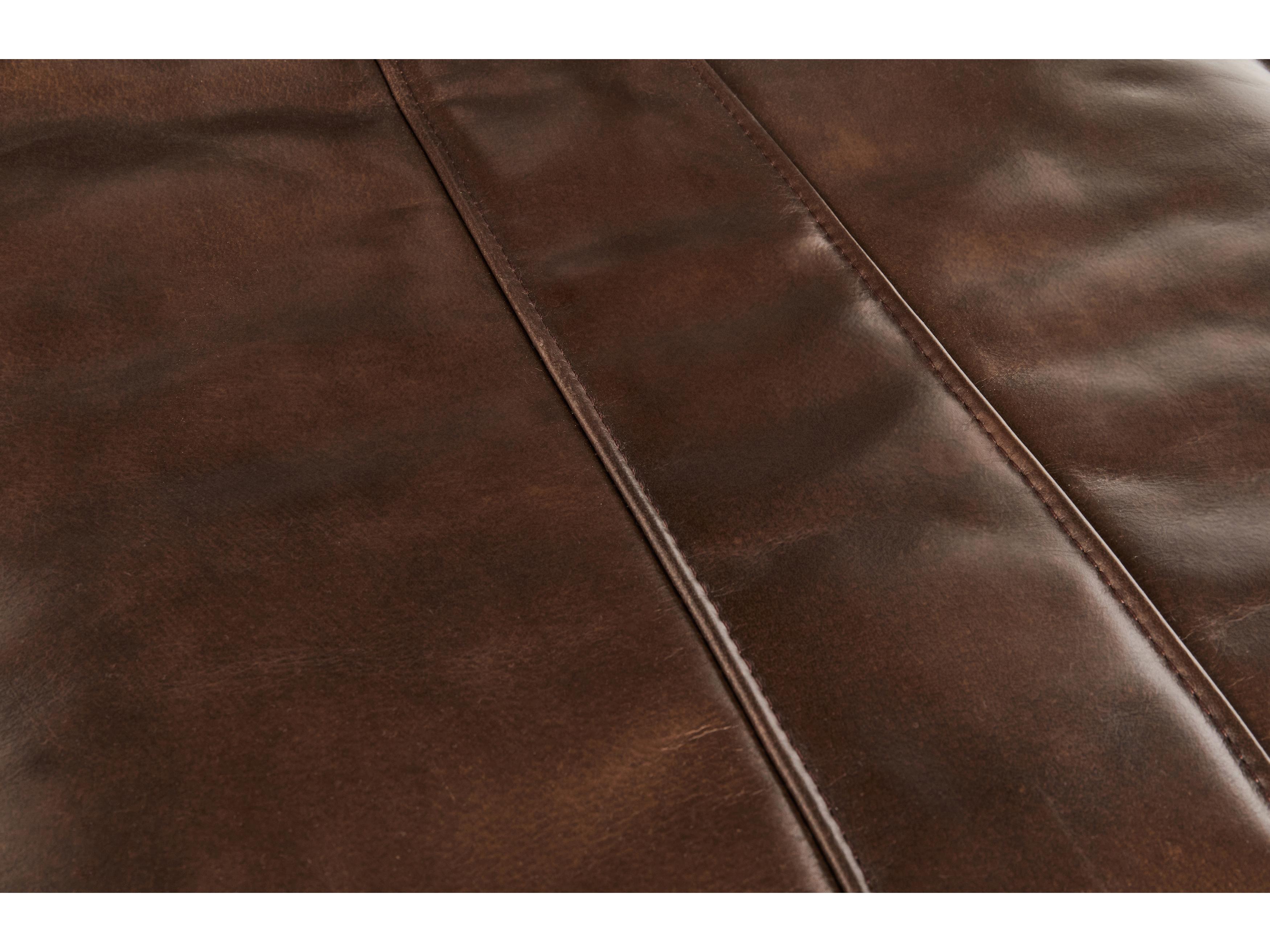 Classic Home Mayer Brown Leather Armless Dining Chair Set of 2