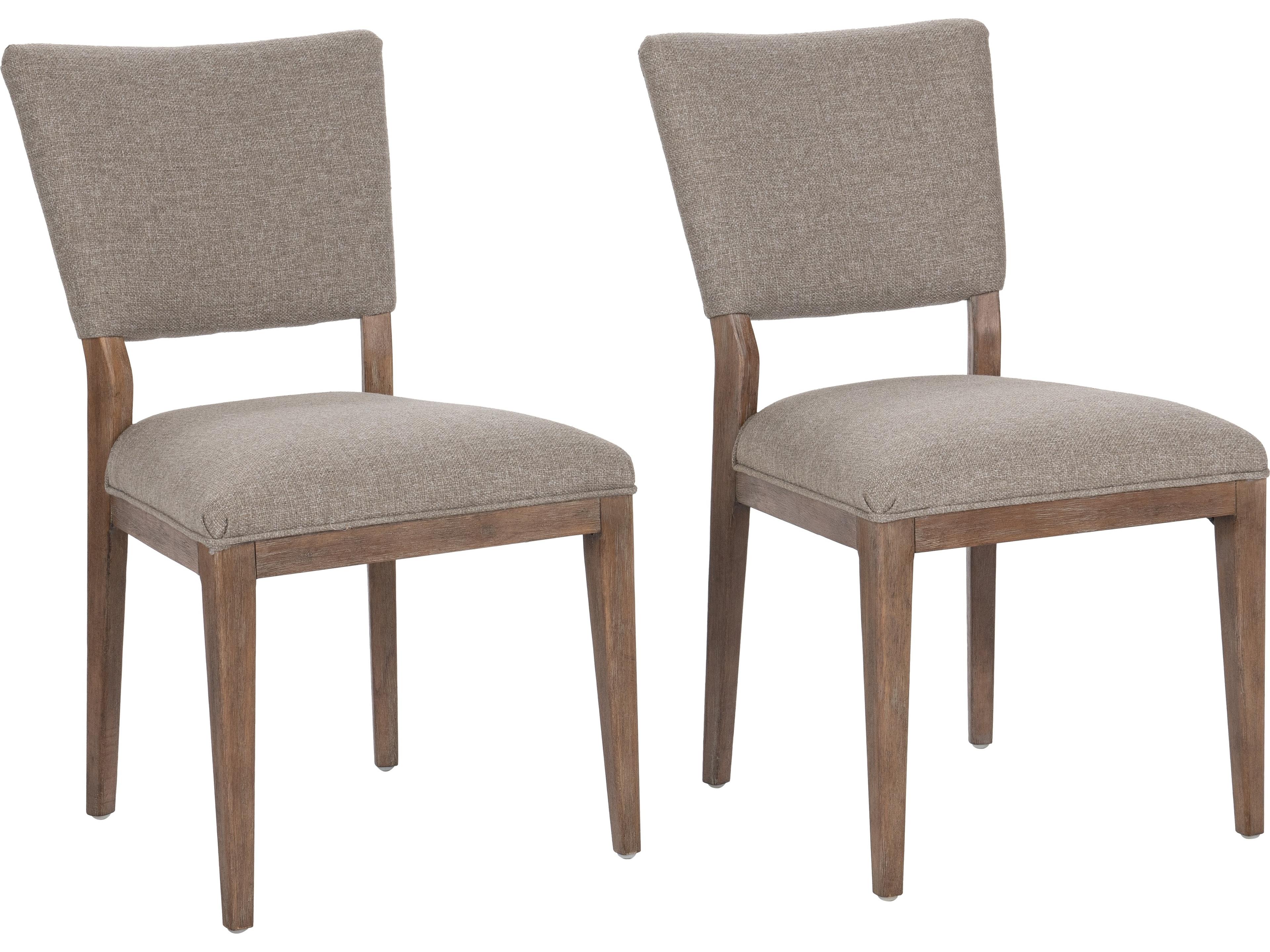 Classic Home Phillip Rubberwood Gray Upholstered Armless Dining Chair Set of 2