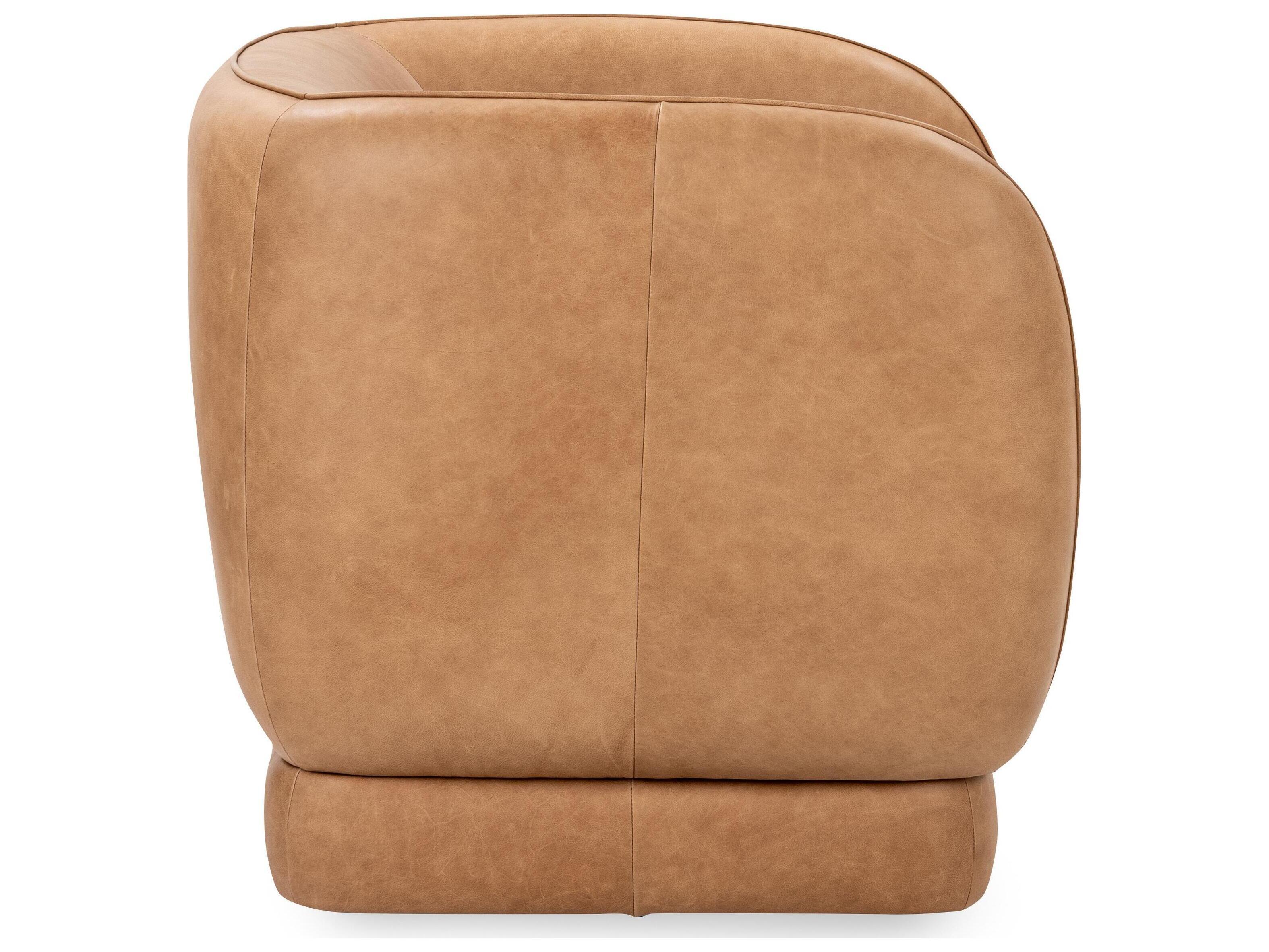 Classic Home Rinner Swivel Tan Leather Accent Chair