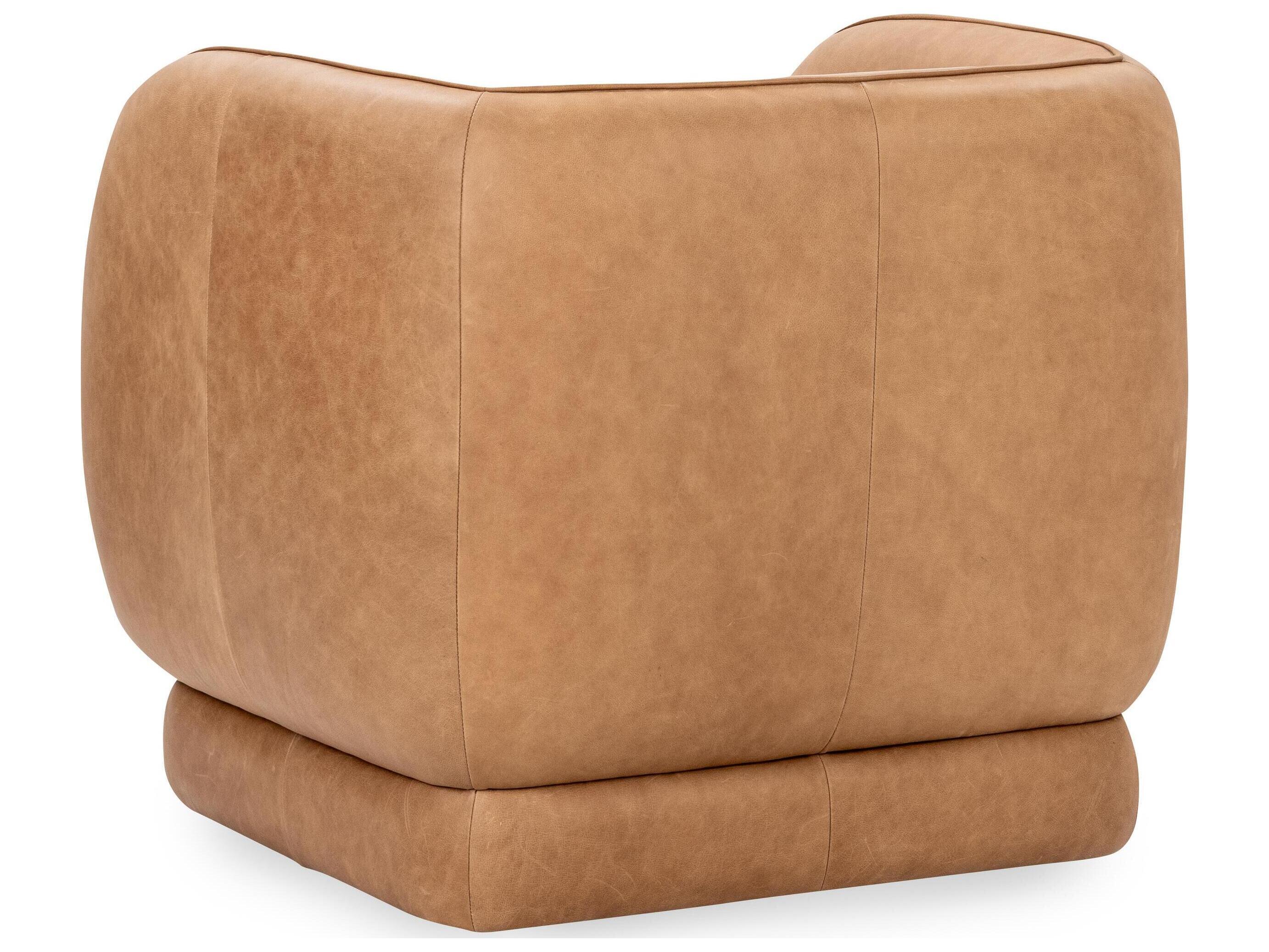 Classic Home Rinner Swivel Tan Leather Accent Chair