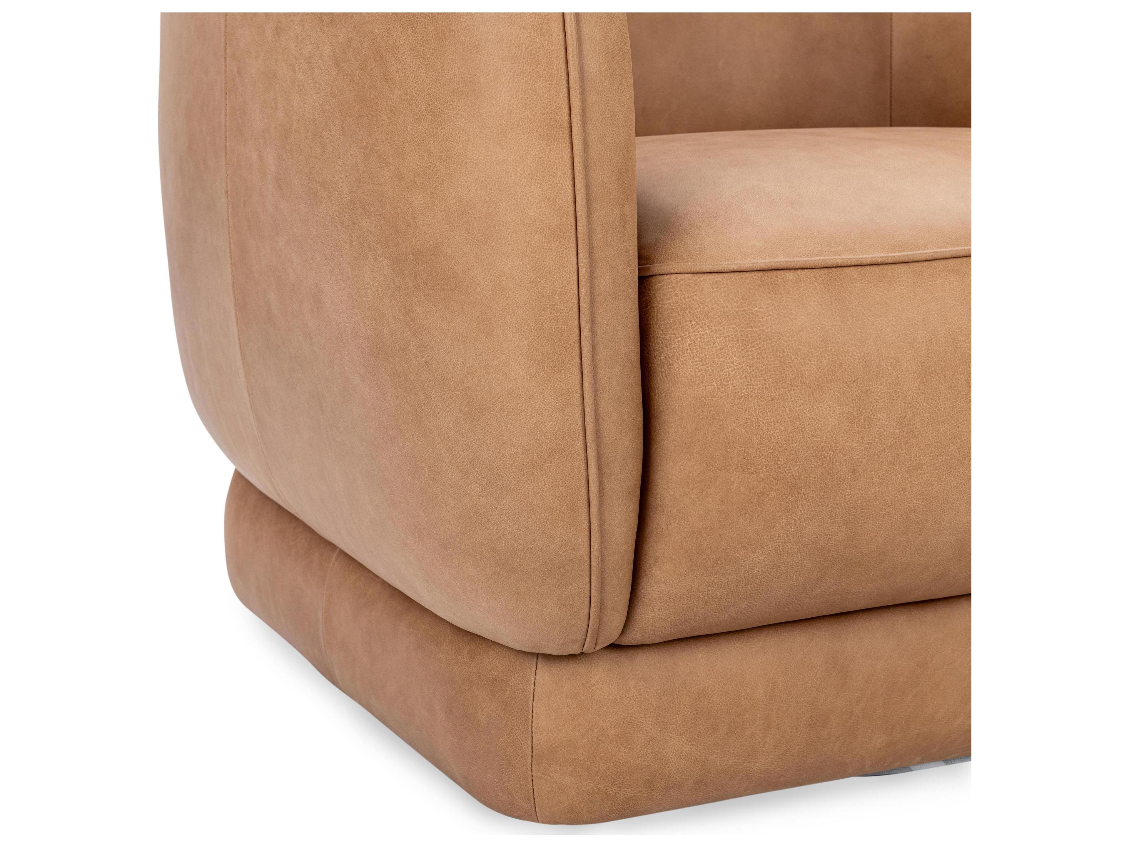 Classic Home Rinner Swivel Tan Leather Accent Chair
