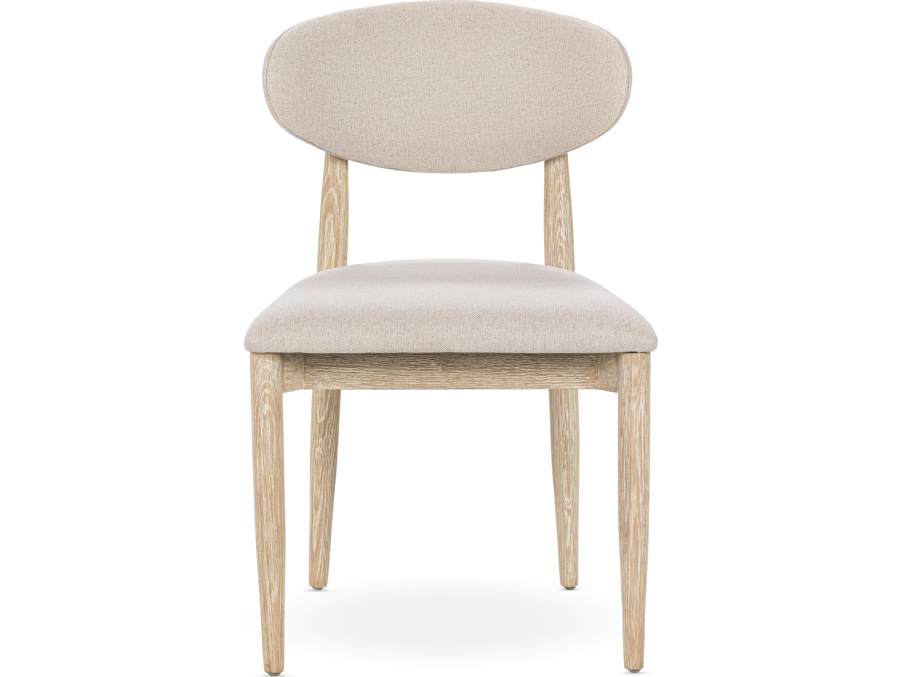 Classic Home Tiber Oak Wood Beige Upholstered Armless Dining Chair