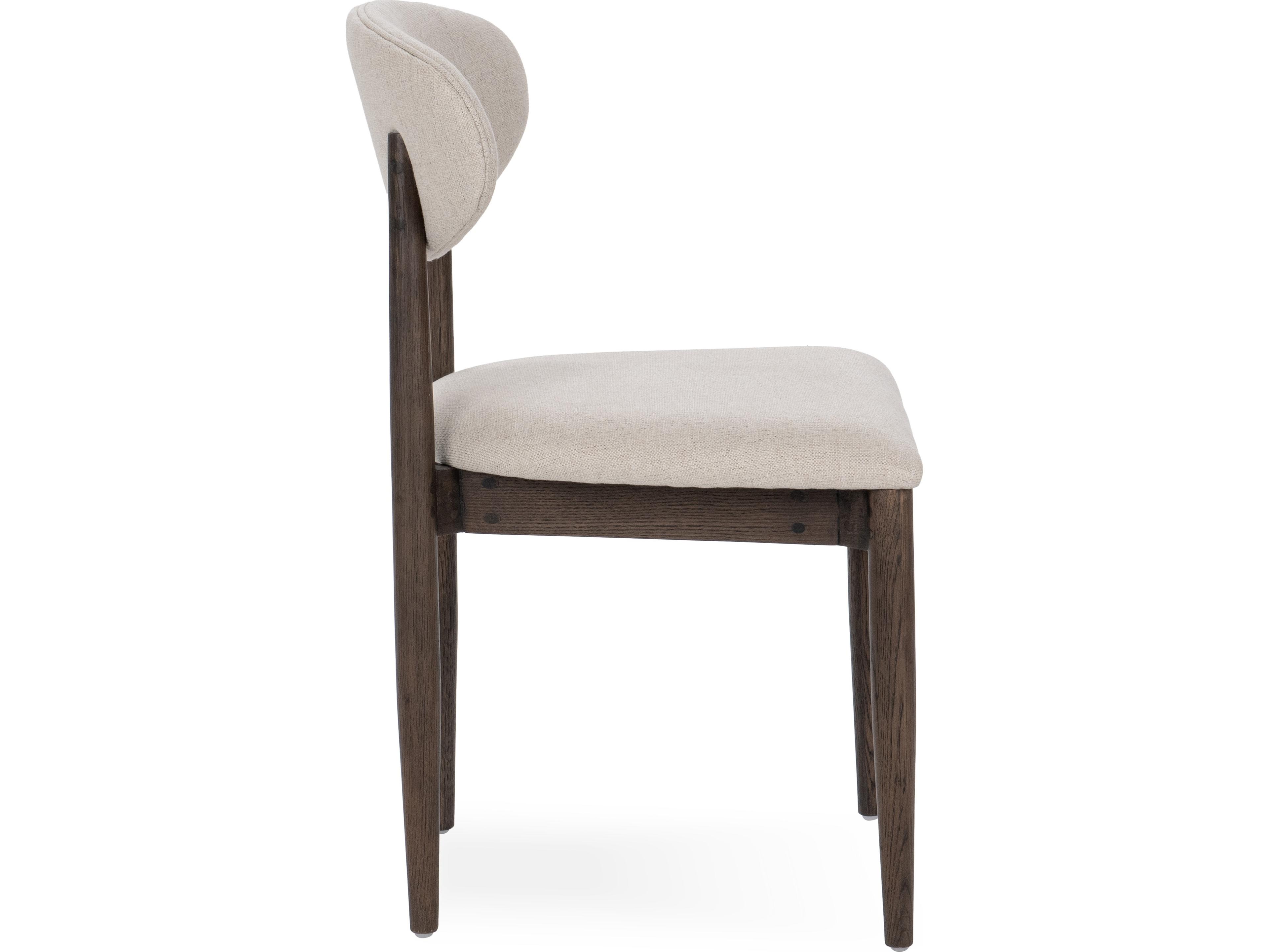 Classic Home Tiber Oak Wood Brown Upholstered Armless Dining Chair