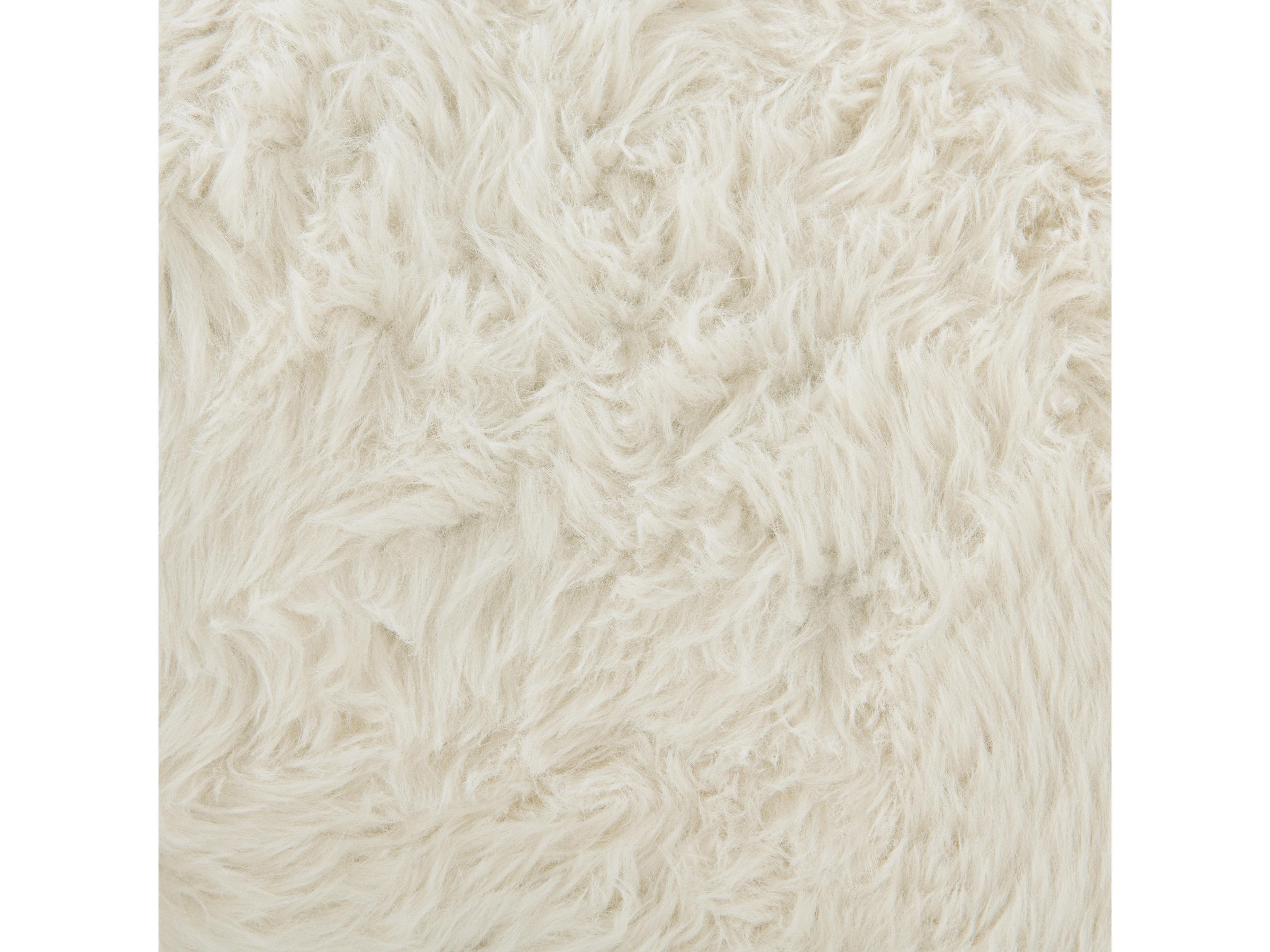 Classic Home Adley Swivel Cream Fur Accent Chair