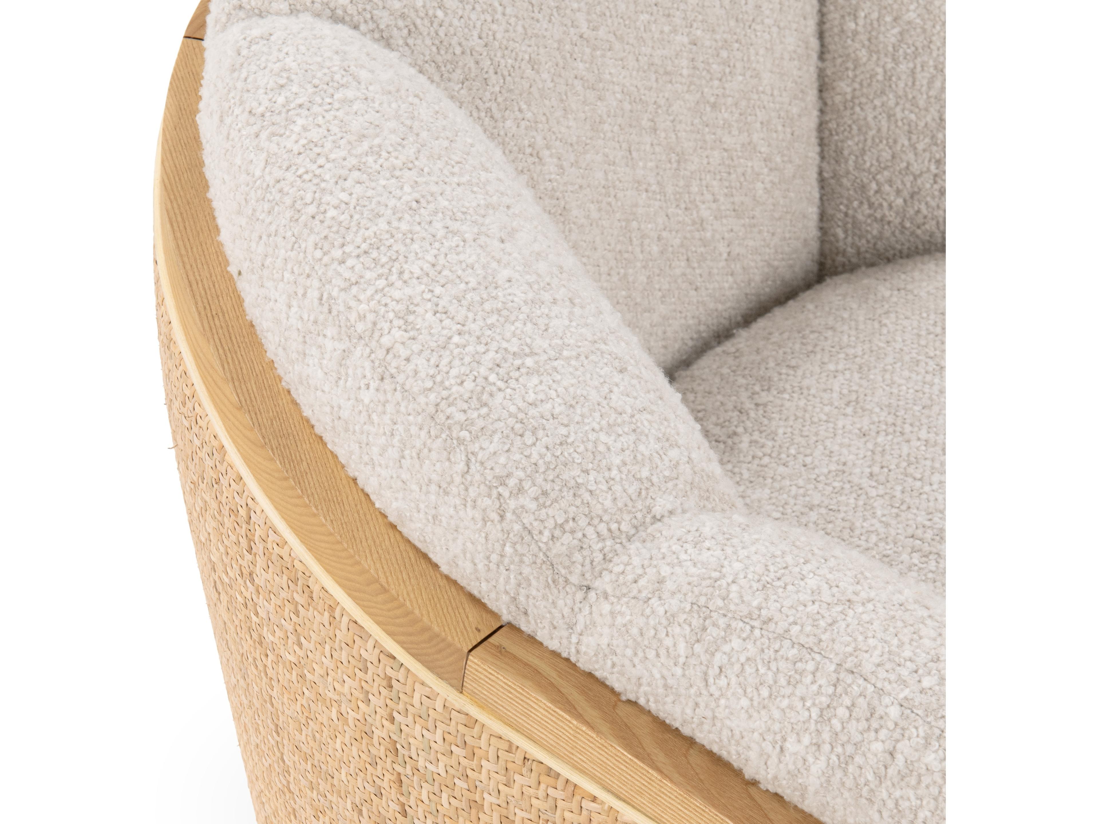Classic Home Daisy Swivel Beige Accent Chair