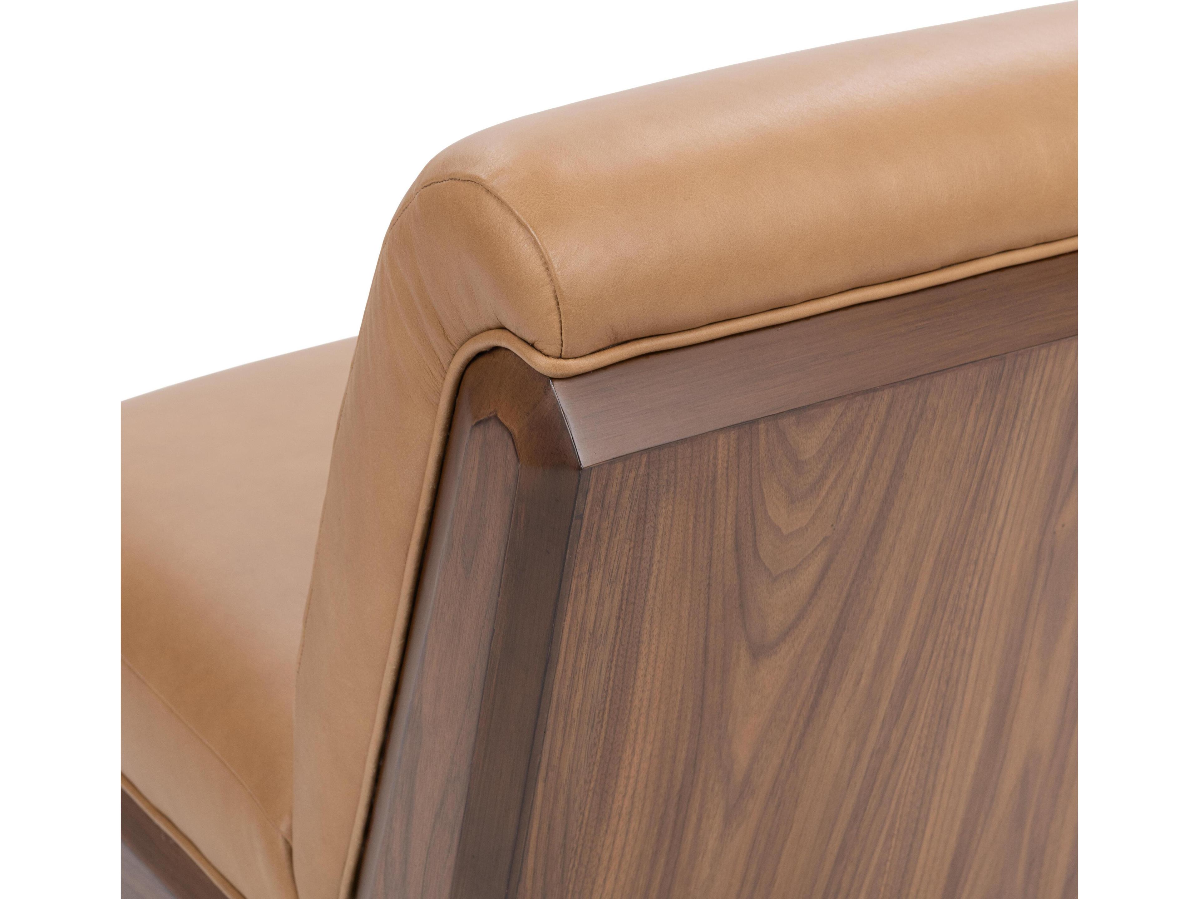 Classic Home Myla Swivel Tan Leather Accent Chair