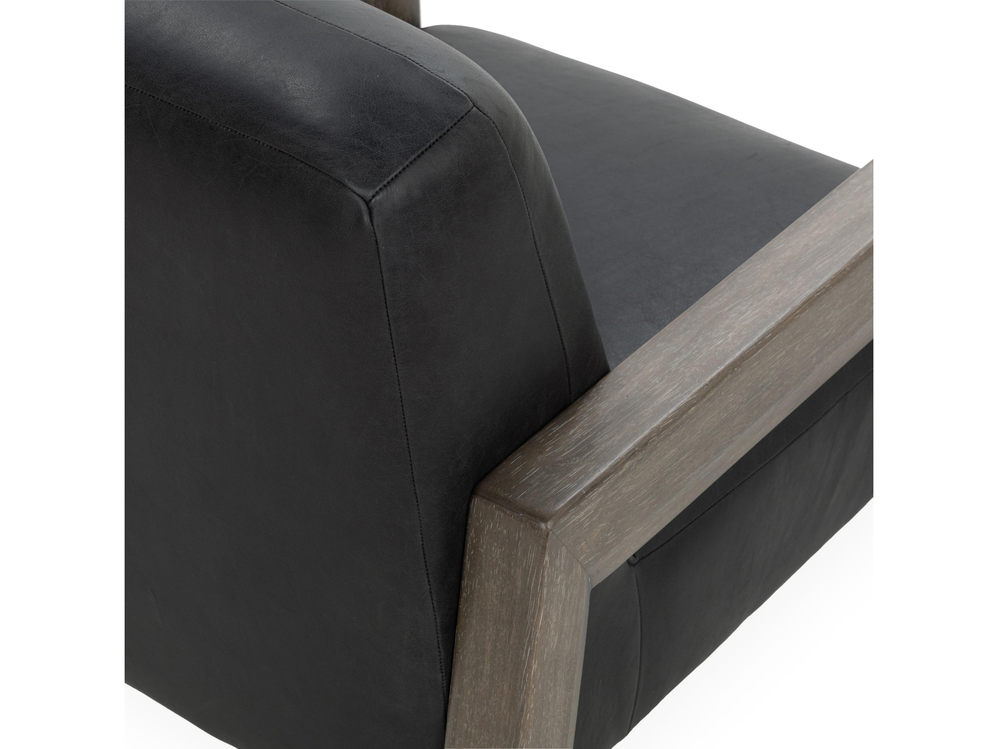 Classic Home Aliza Black Leather Accent Chair