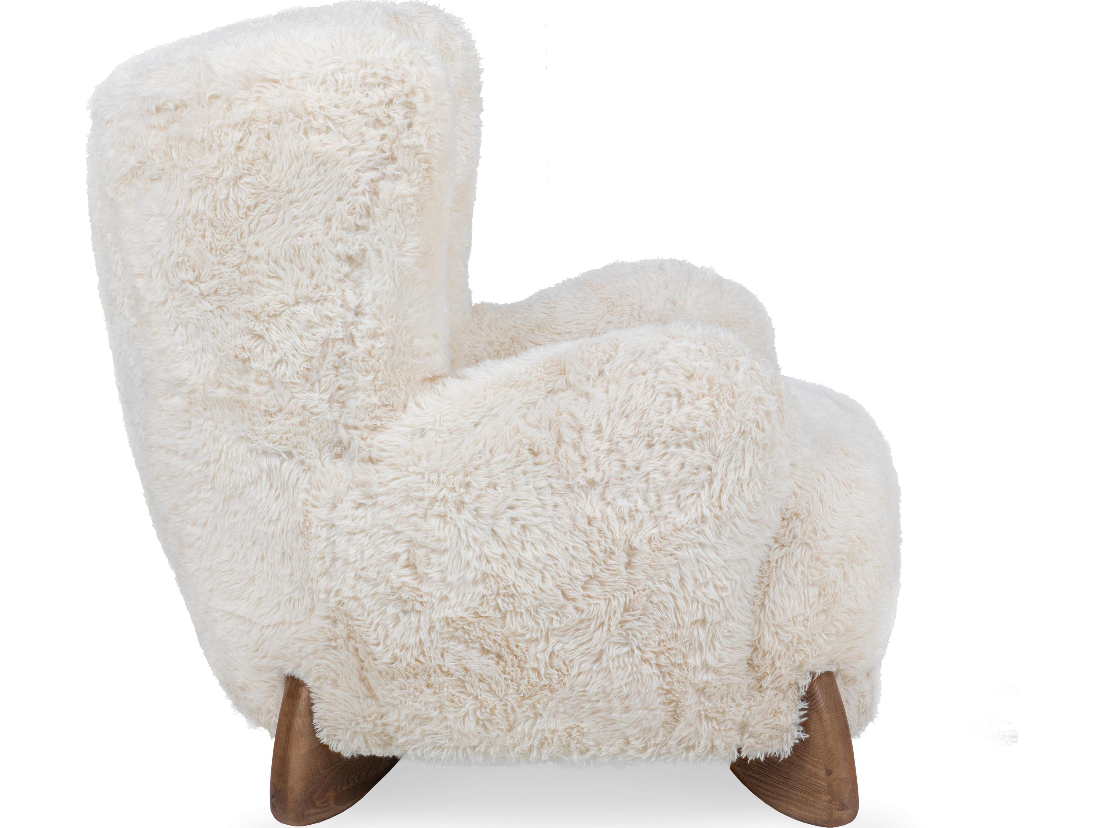 Classic Home Riya Cream Fur Accent Chair