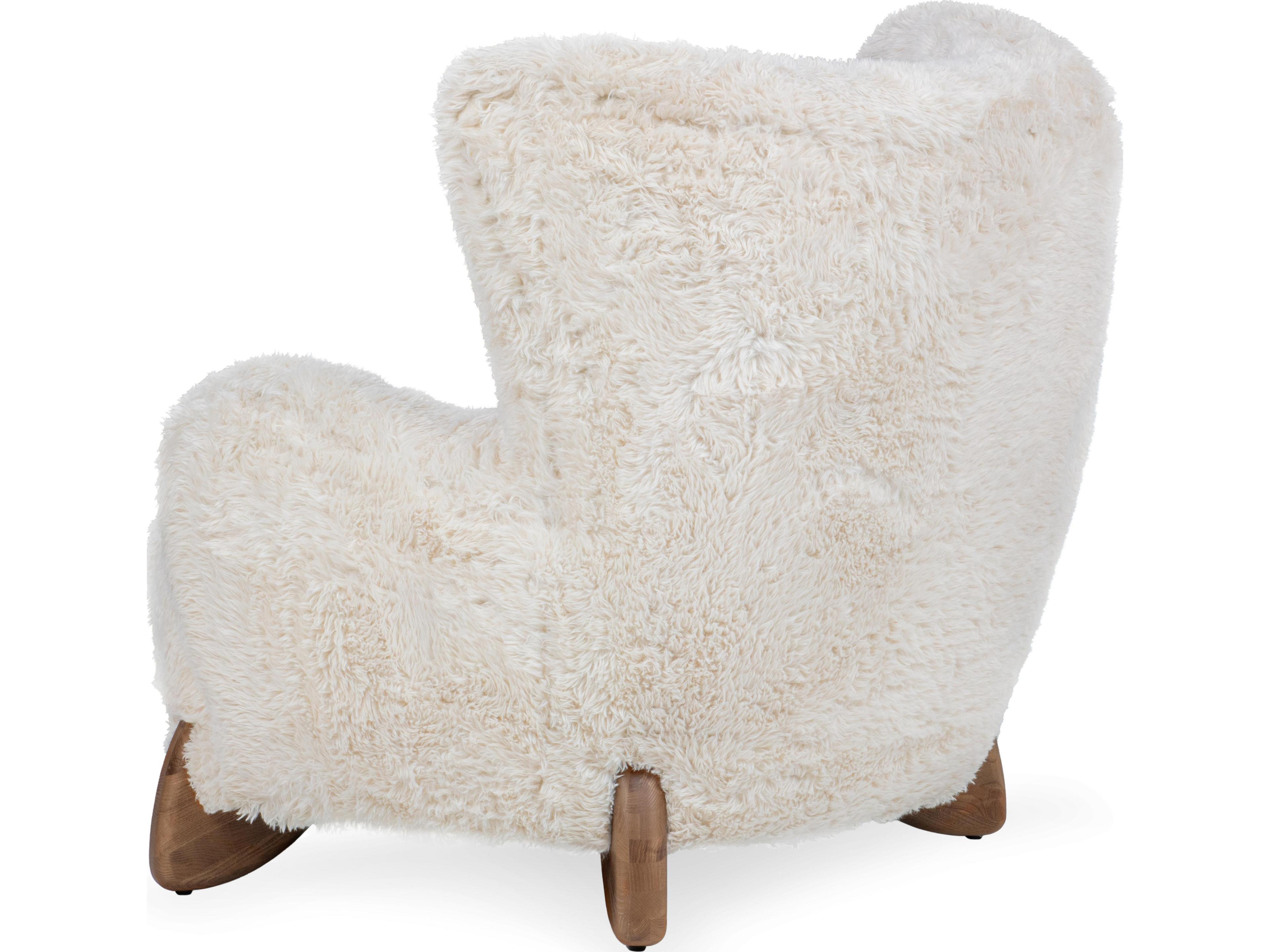 Classic Home Riya Cream Fur Accent Chair