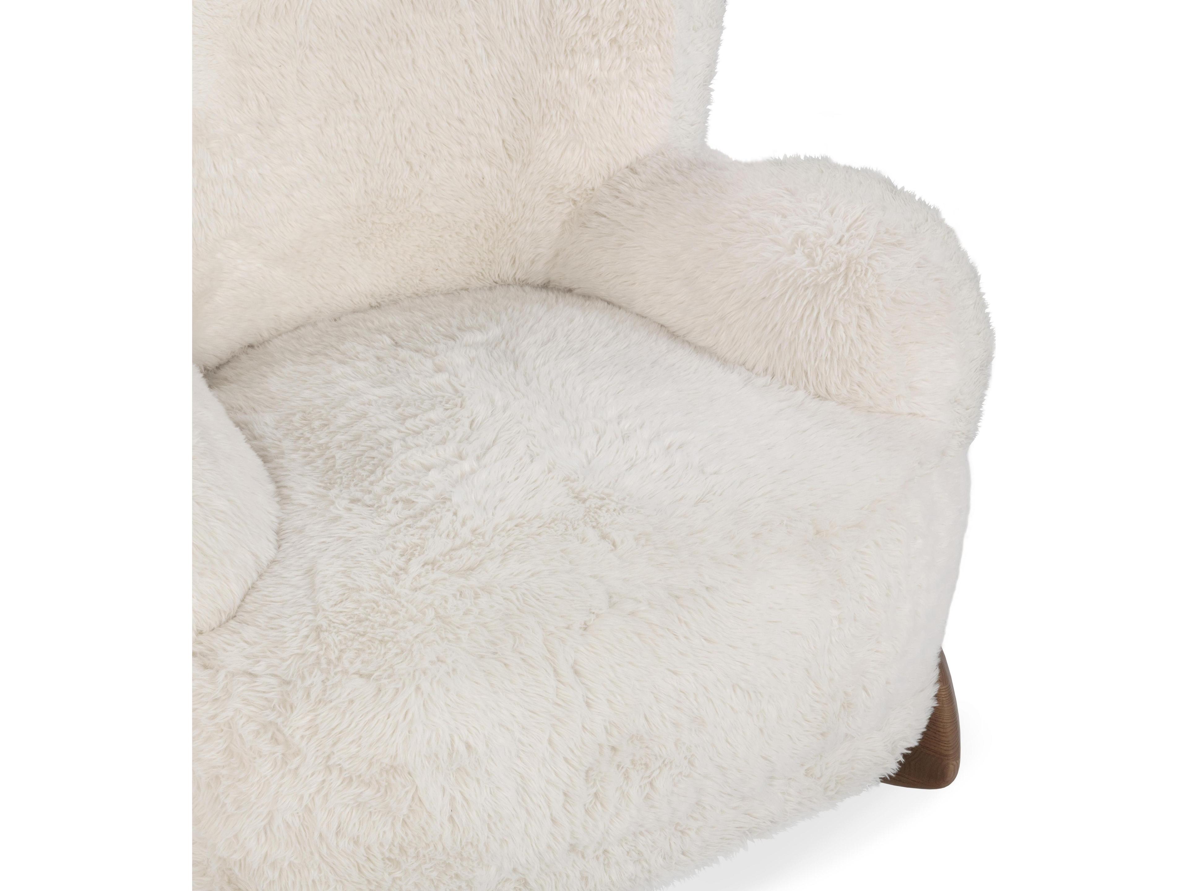 Classic Home Riya Cream Fur Accent Chair