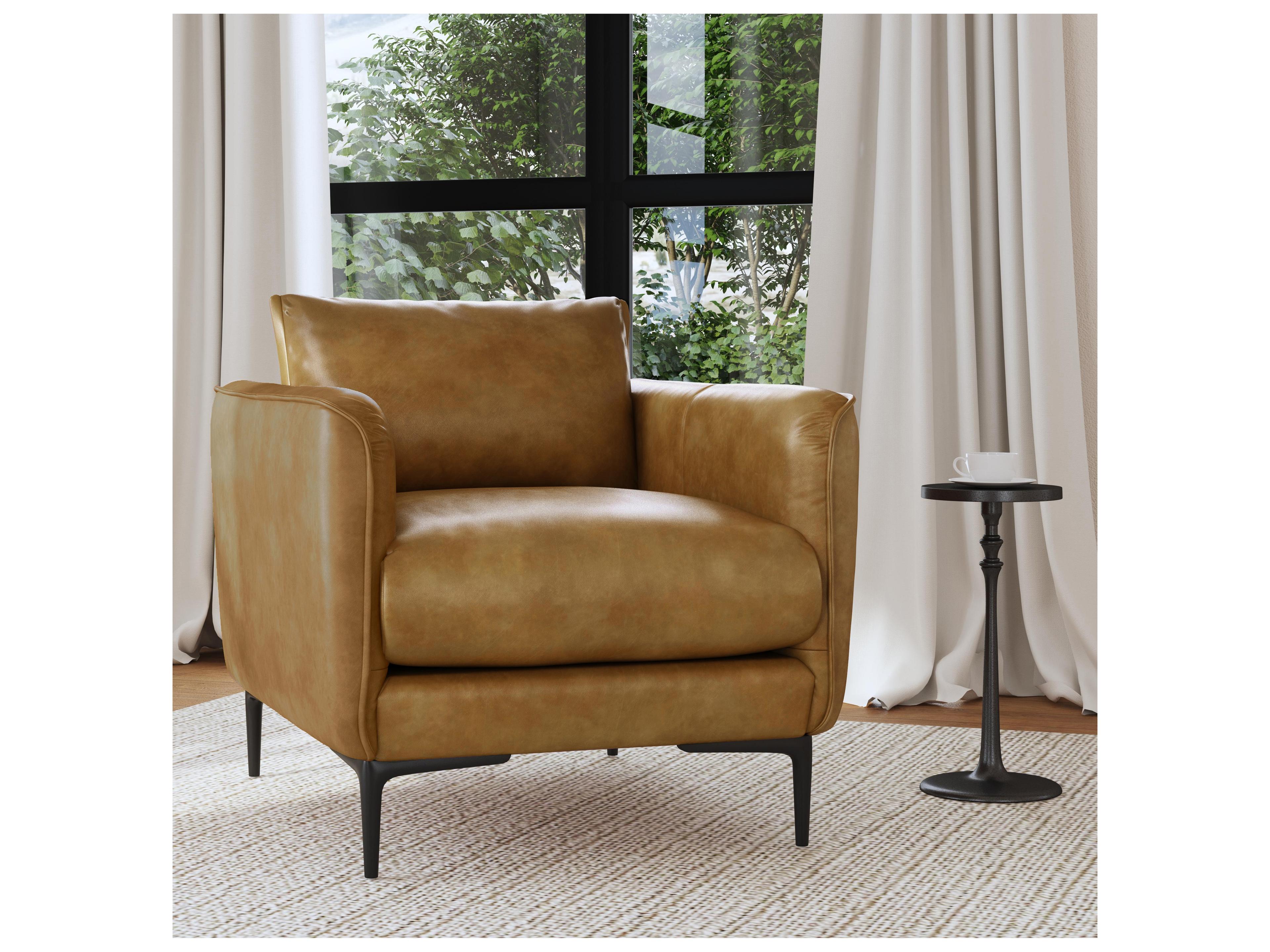 Classic Home Abigail Black Leather Club Chair