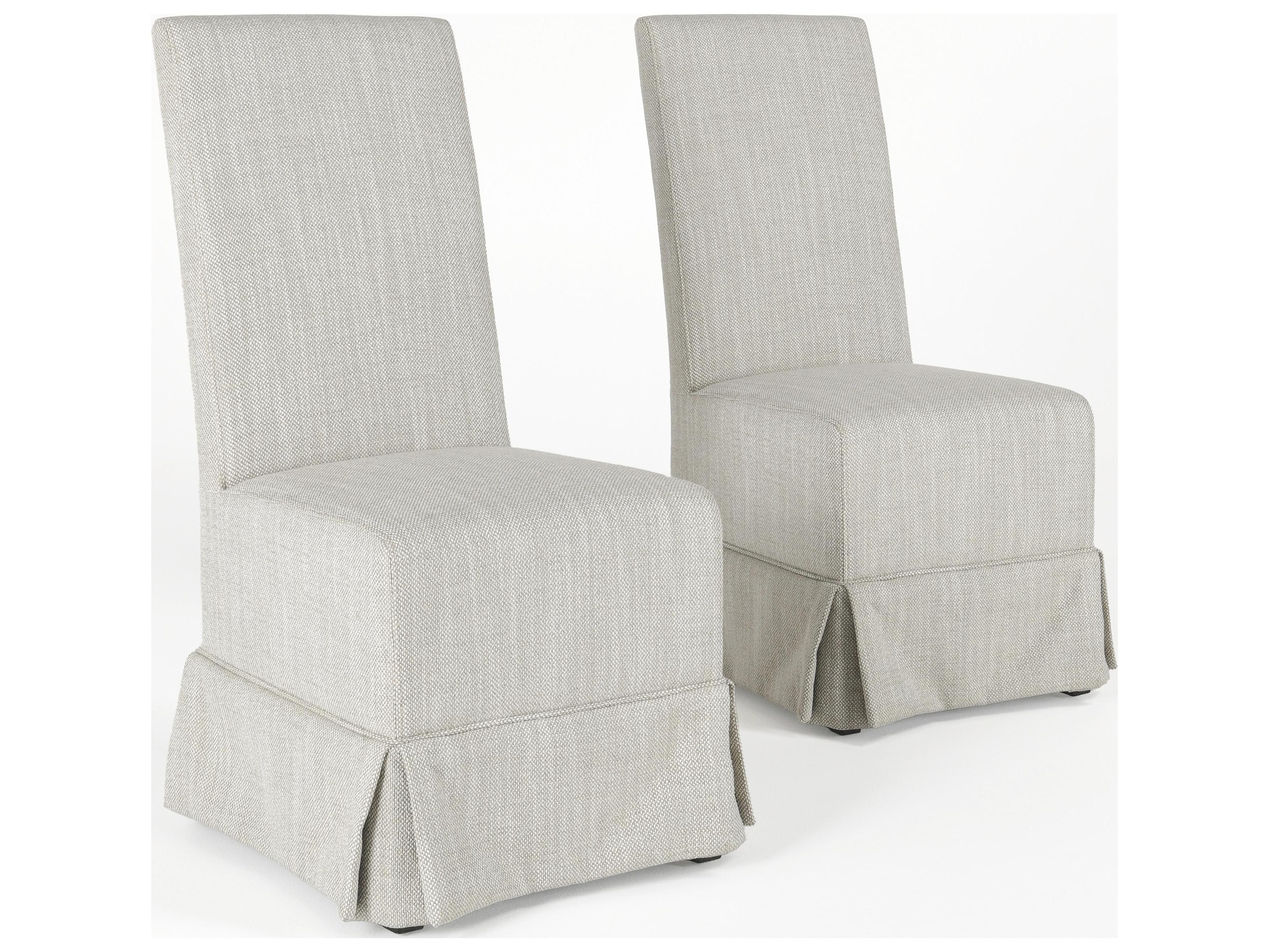 Classic Home Melrose Birch Wood Natural Upholstered Armless Dining Chair Set of 2