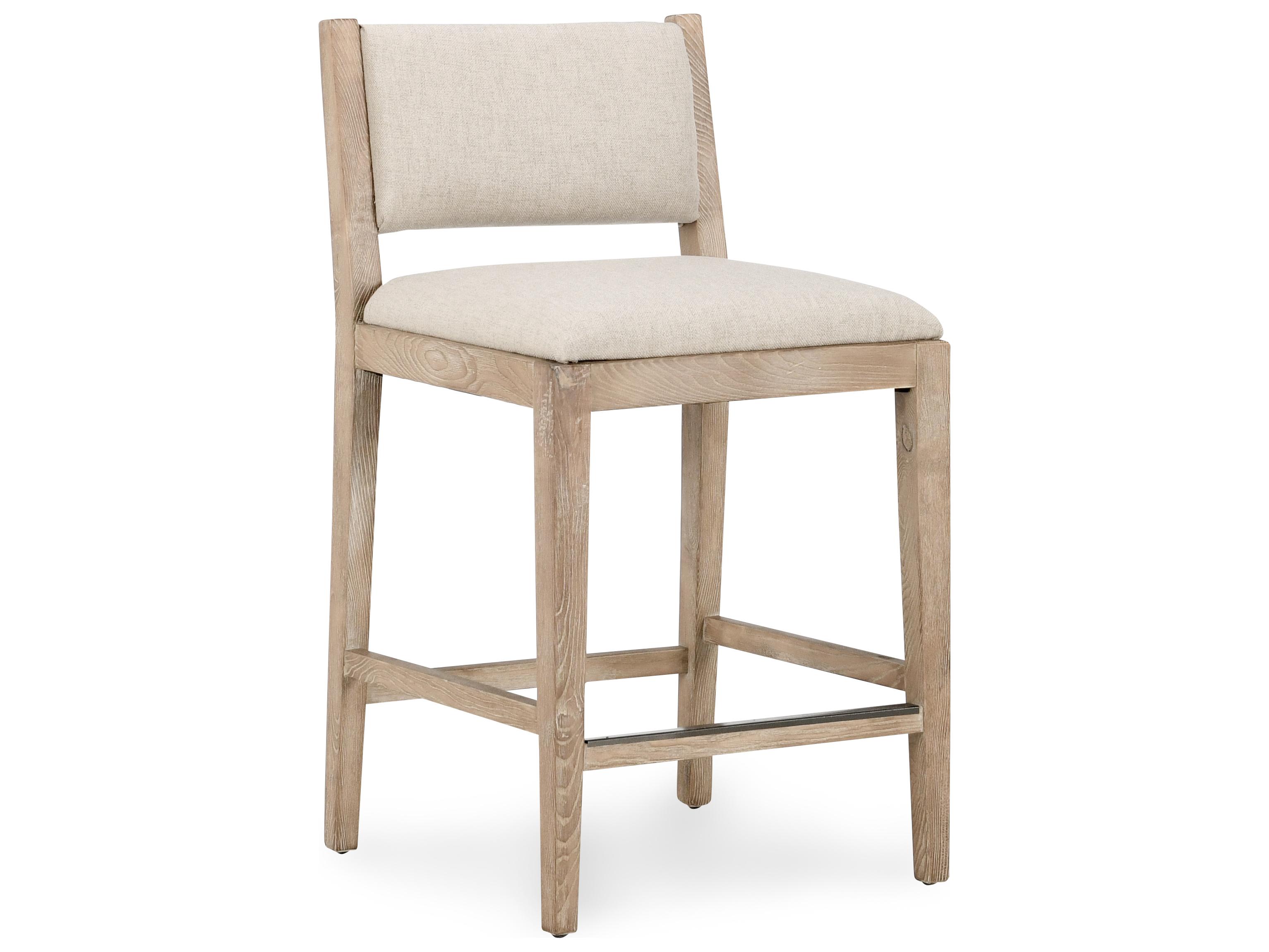 Classic Home Beck Sand Upholstered Rubberwood Counter Stool