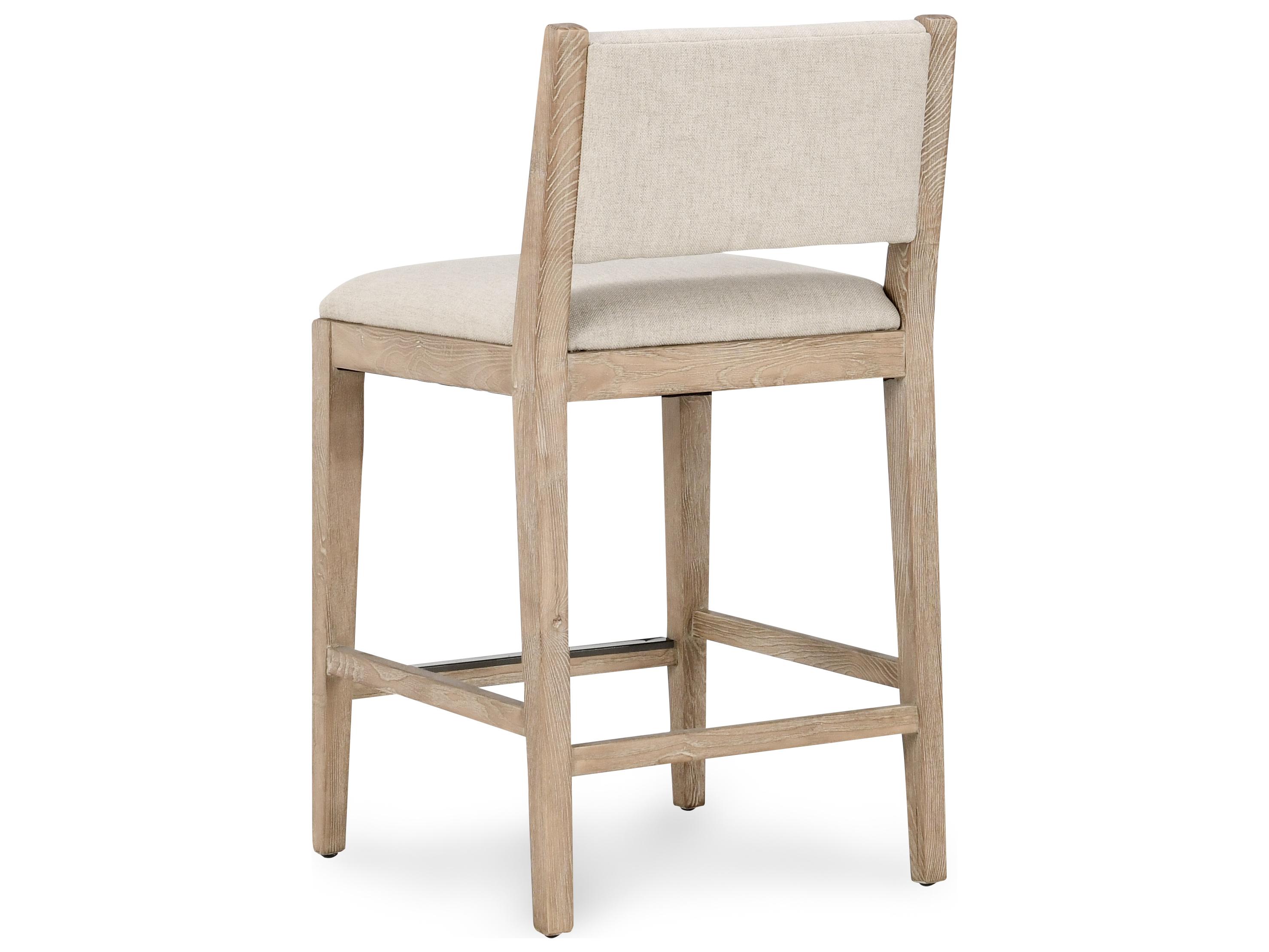Classic Home Beck Sand Upholstered Rubberwood Counter Stool