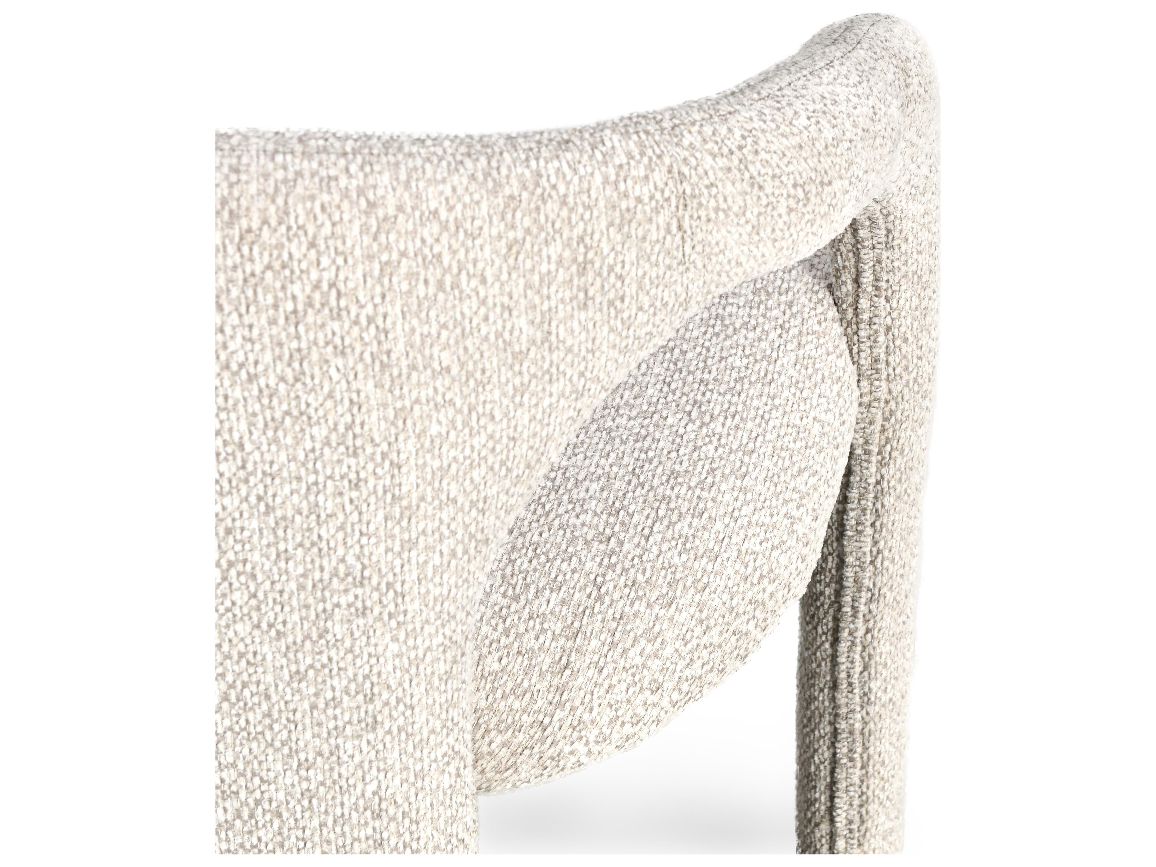 Classic Home Archie Solid Wood White Upholstered Arm Dining Chair