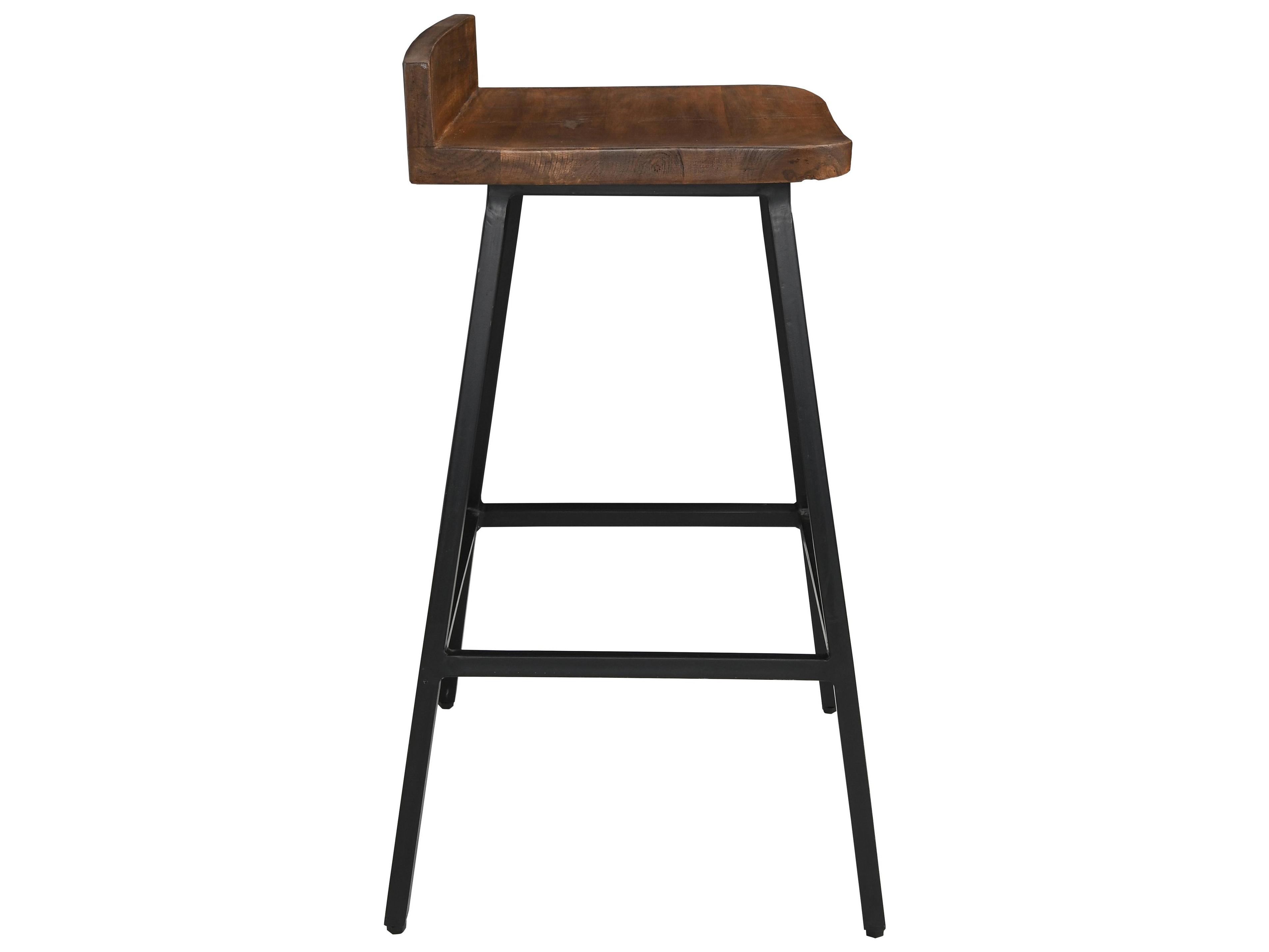 Classic Home Clarice Caramel Brown Top Mango Wood Bar Stool Set of 2