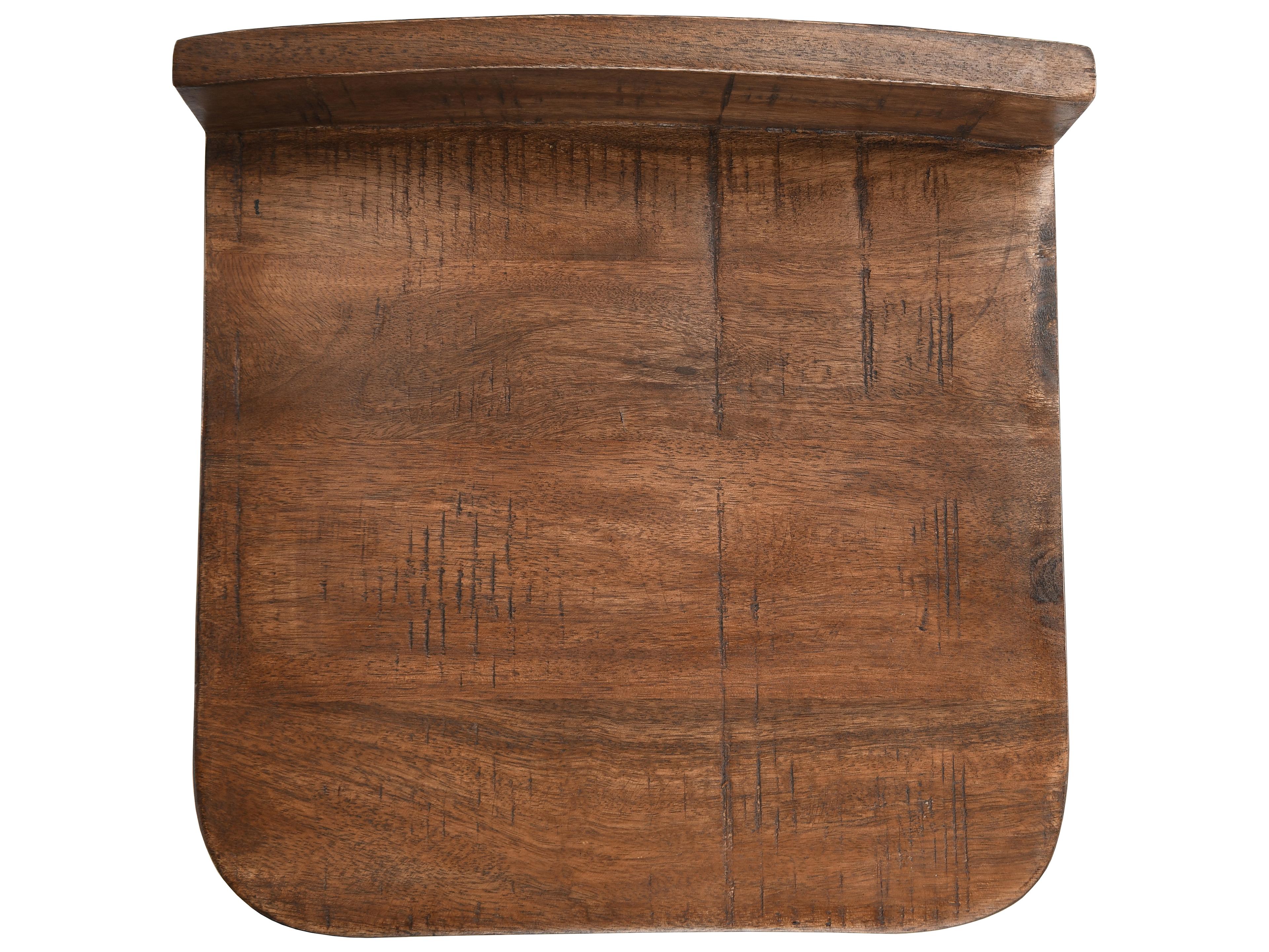 Classic Home Clarice Caramel Brown Top Mango Wood Bar Stool Set of 2