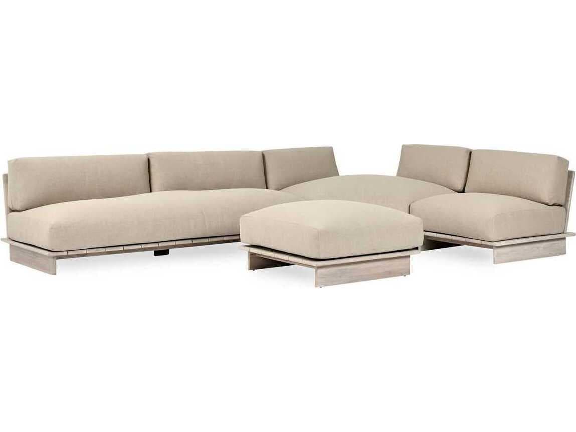 Classic Home Livia Beige Upholstered Sectional Sofa