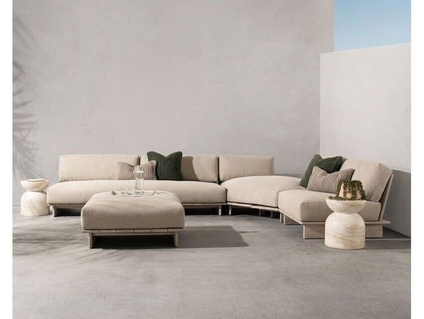 Classic Home Livia Beige Upholstered Sectional Sofa