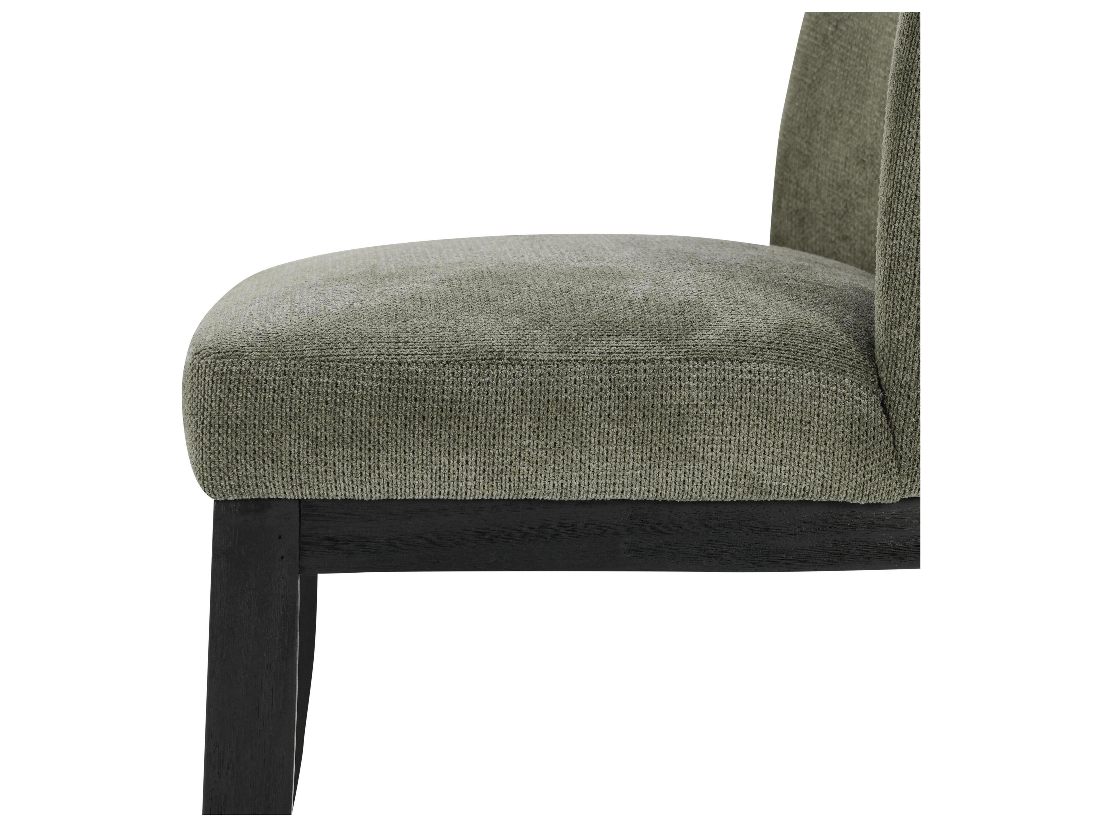 Classic Home Jocelyn Rubberwood Black Upholstered Armless Dining Chair