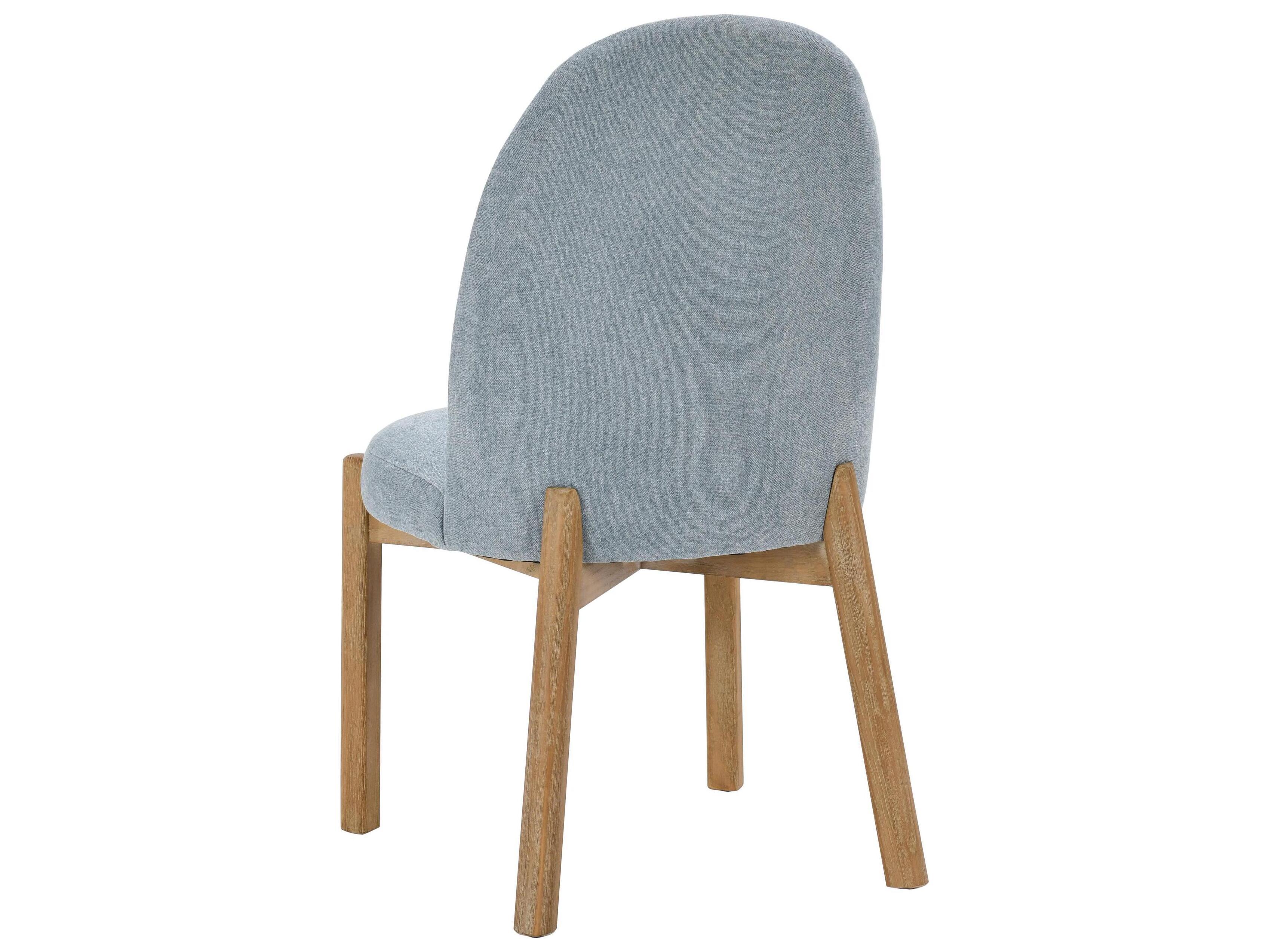 Classic Home Joanie Rubberwood Blue Upholstered Armless Dining Chair