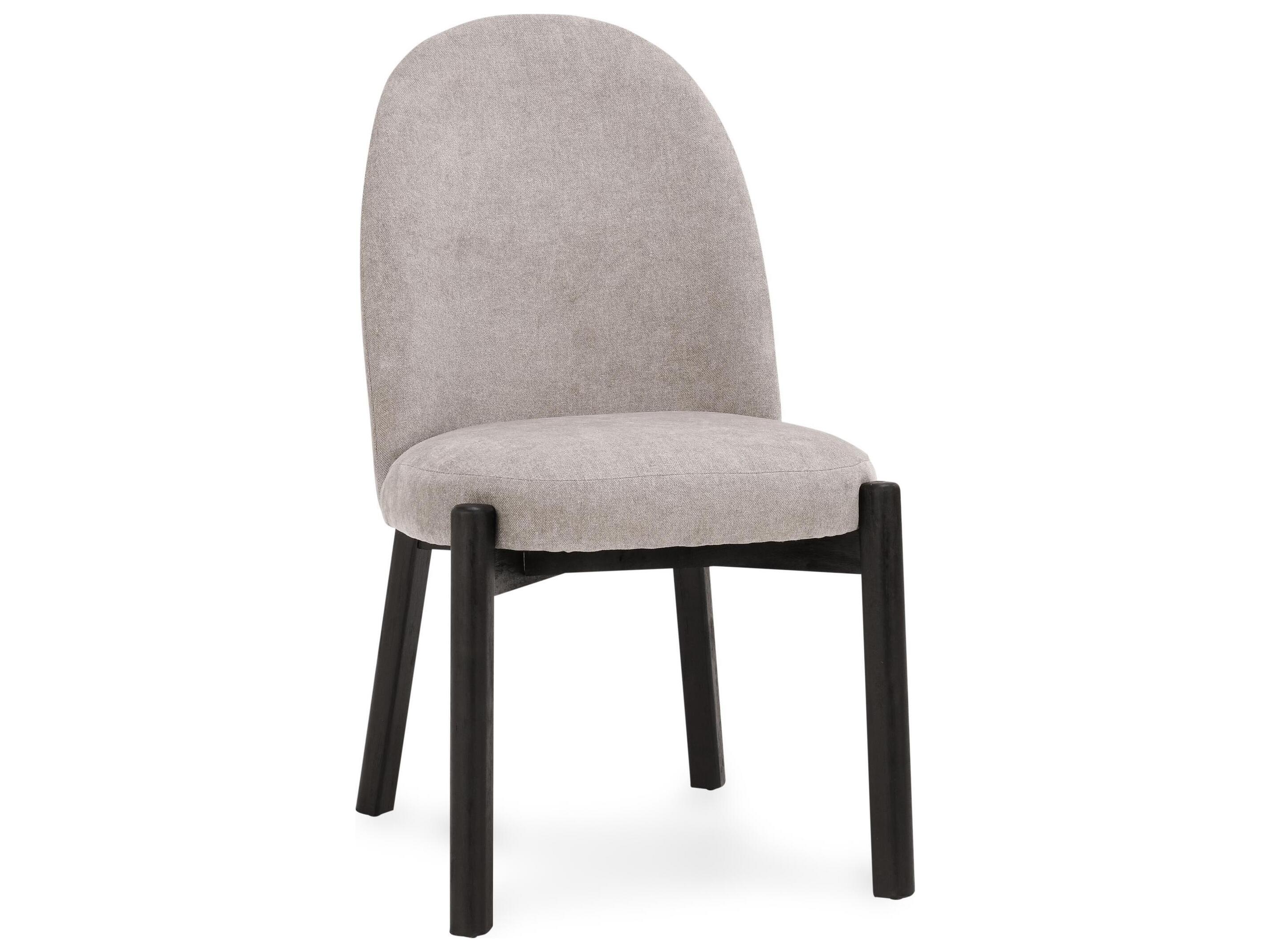 Classic Home Joanie Rubberwood Black Upholstered Armless Dining Chair