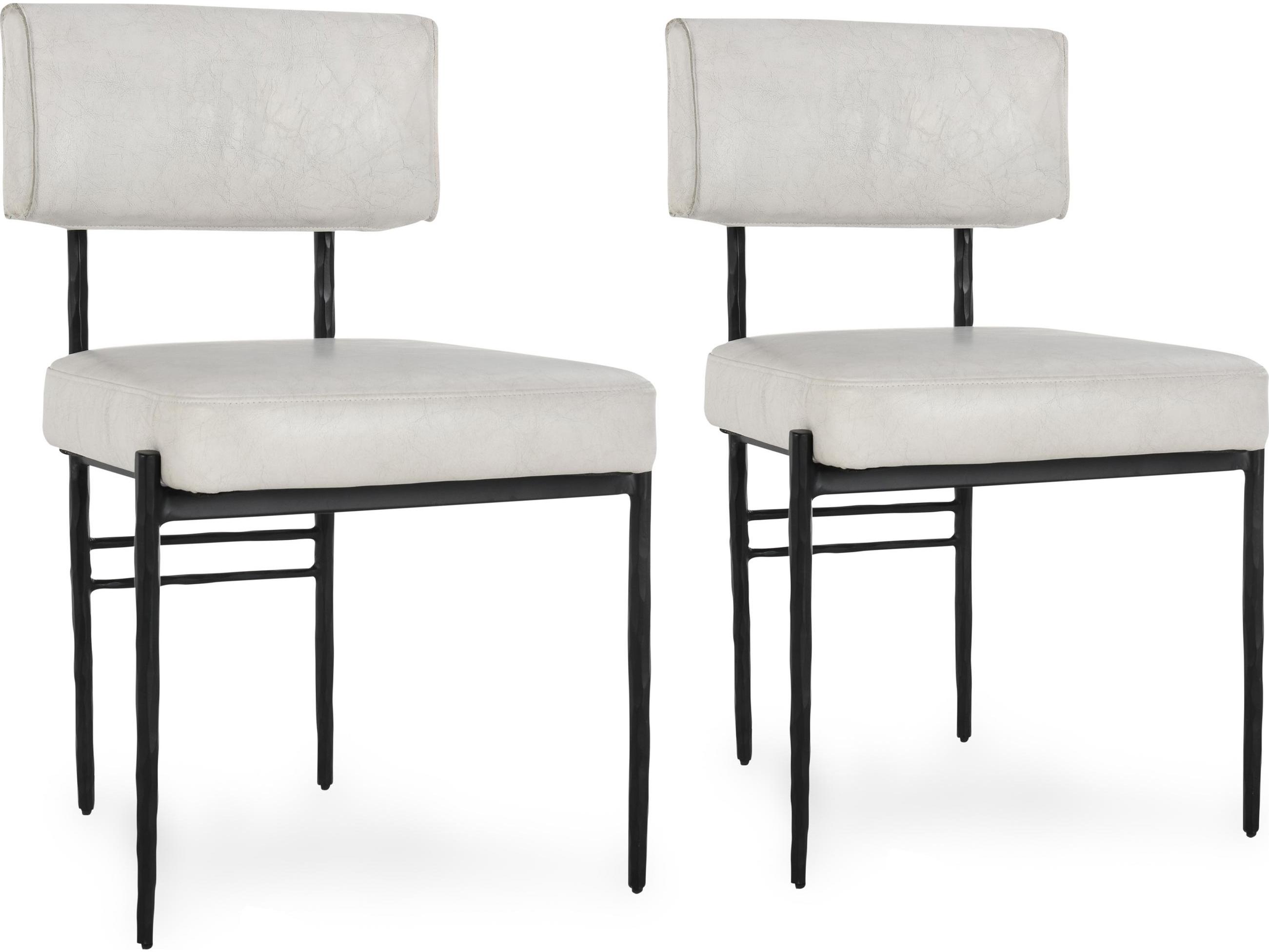 Classic Home Kester Black Leather Armless Dining Chair Set of 2