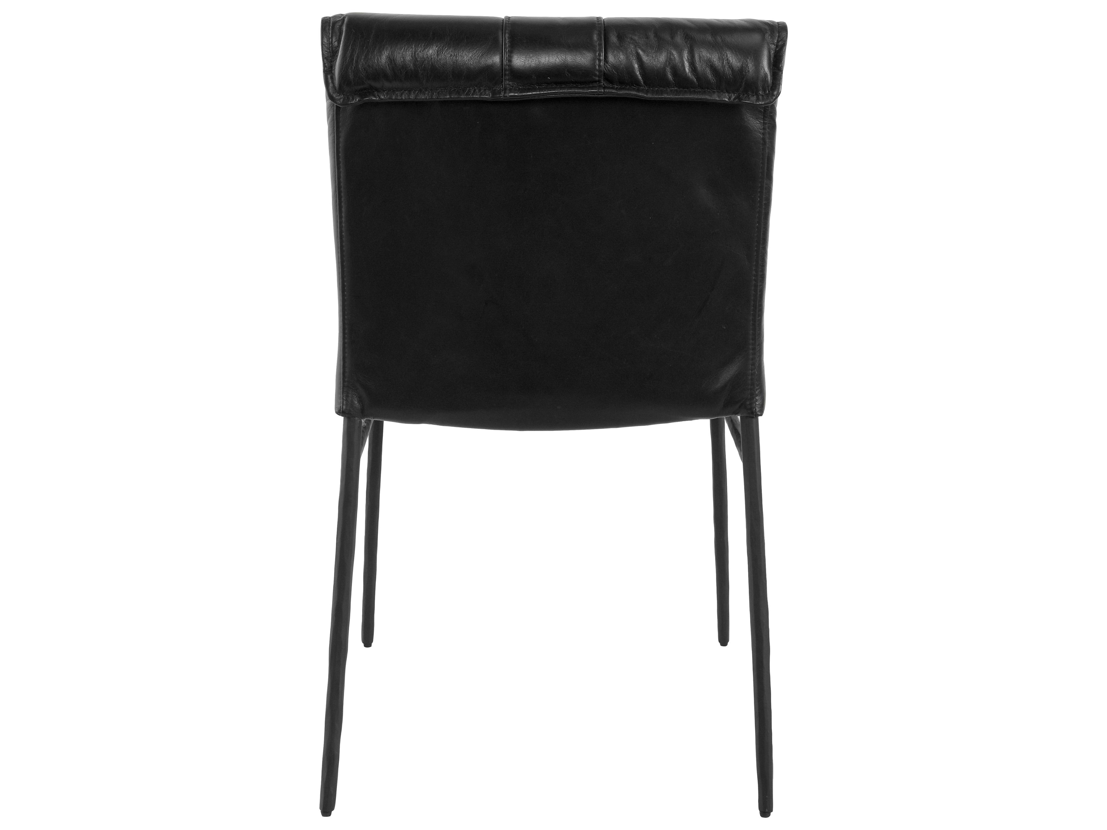 Classic Home Mayer Black Leather Armless Dining Chair Set of 2