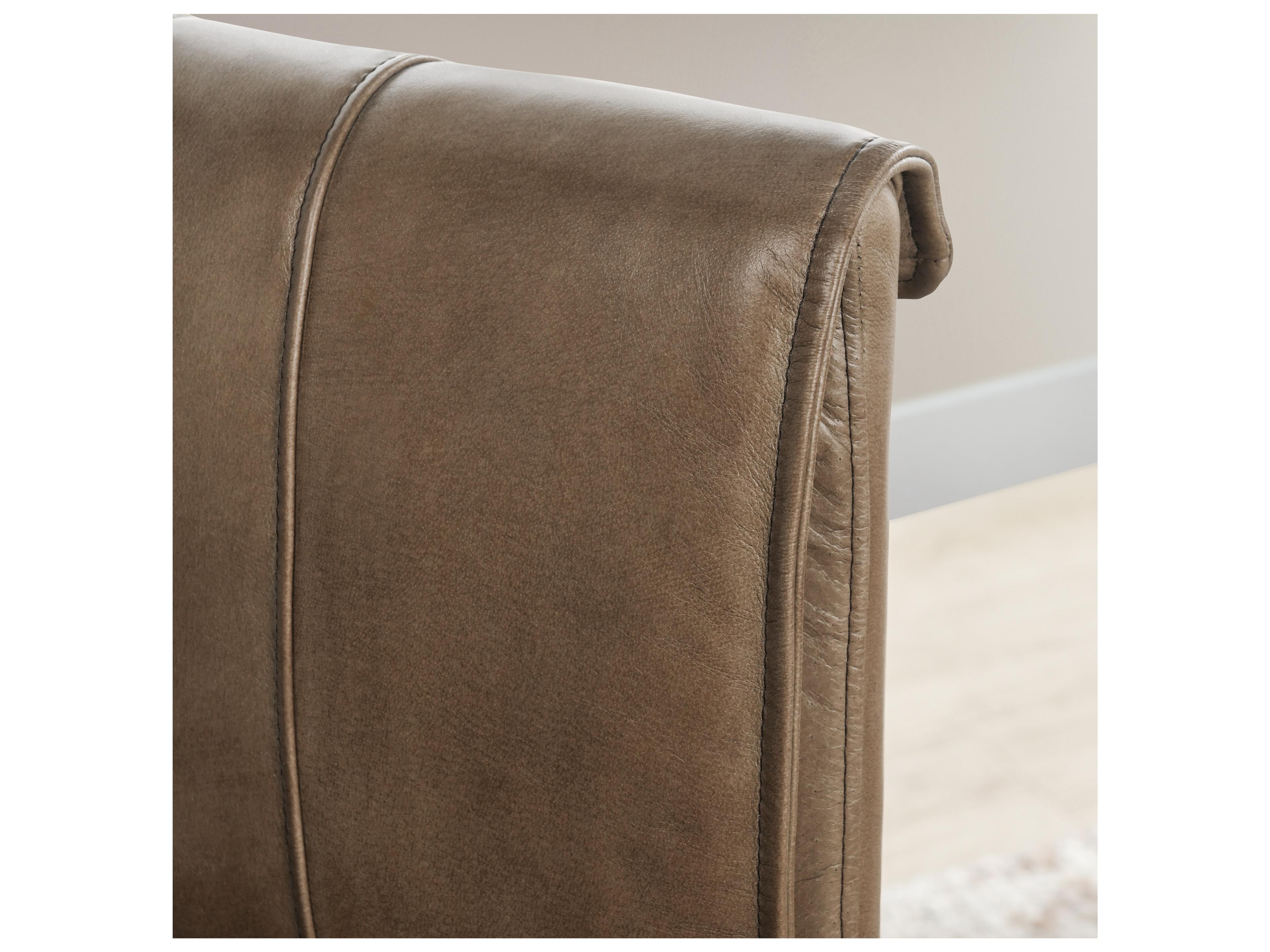 Classic Home Mayer Brown Leather Armless Dining Chair Set of 2