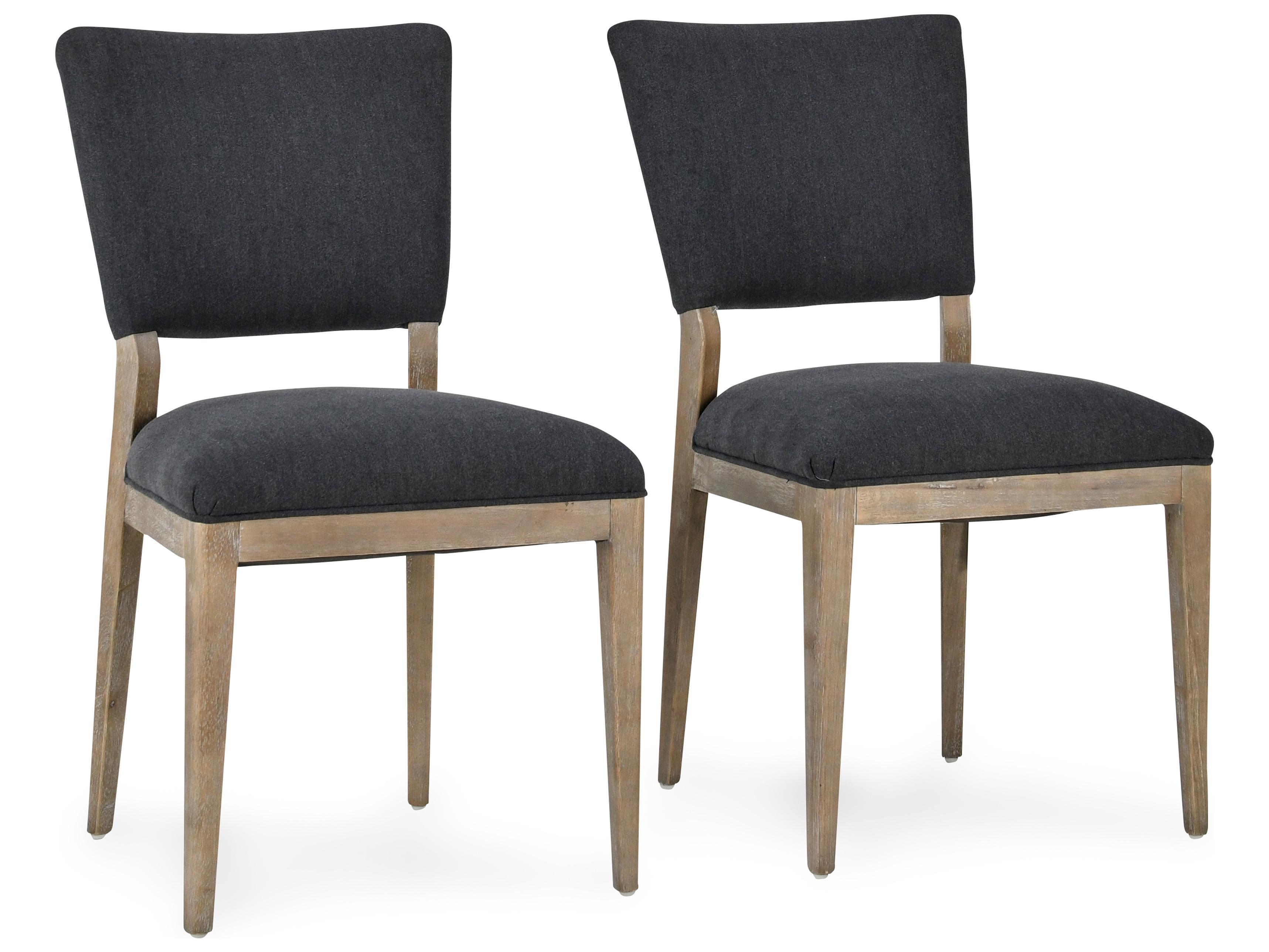 Classic Home Phillip Rubberwood Black Upholstered Armless Dining Chair Set of 2