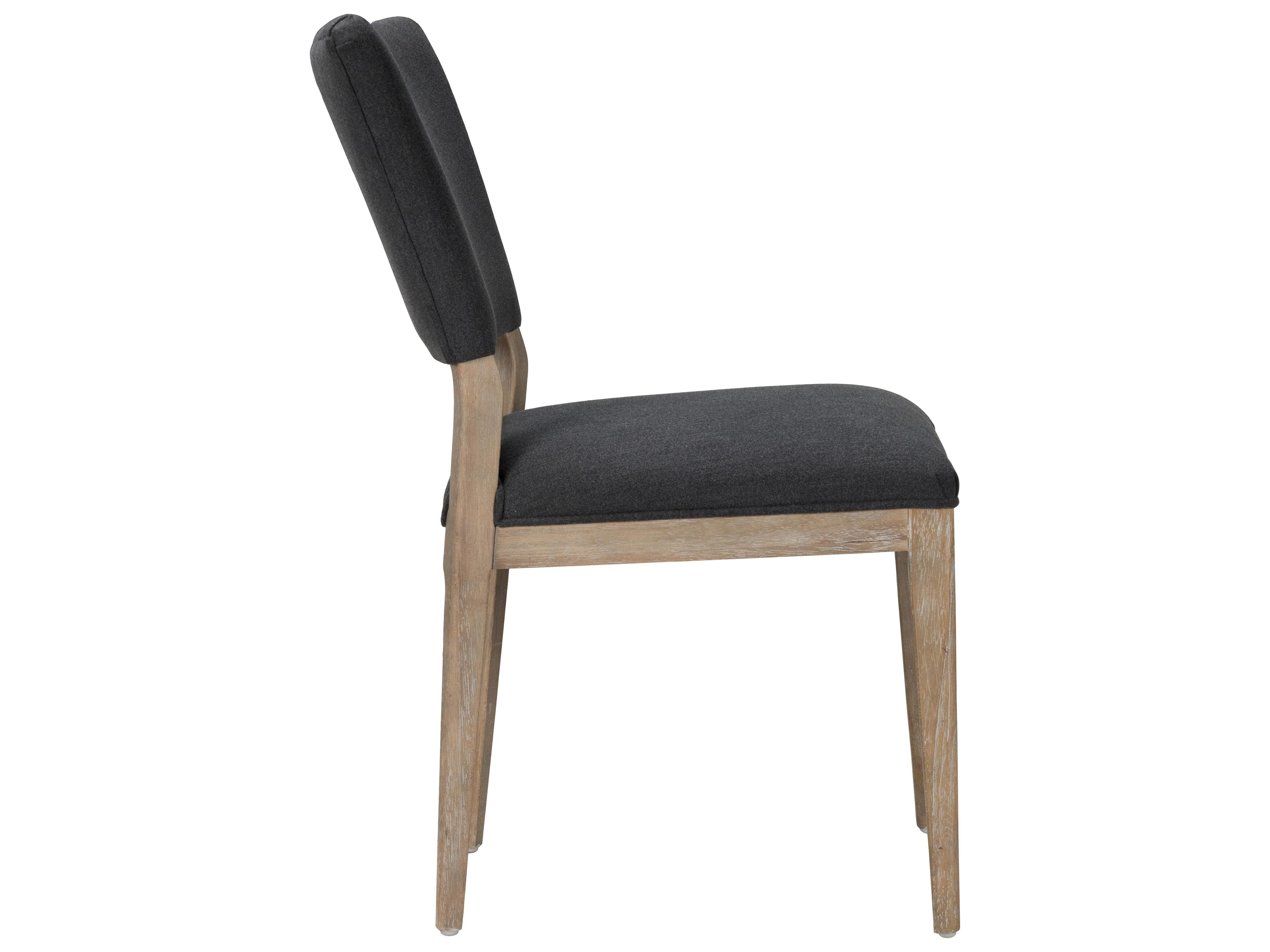 Classic Home Phillip Rubberwood Black Upholstered Armless Dining Chair Set of 2