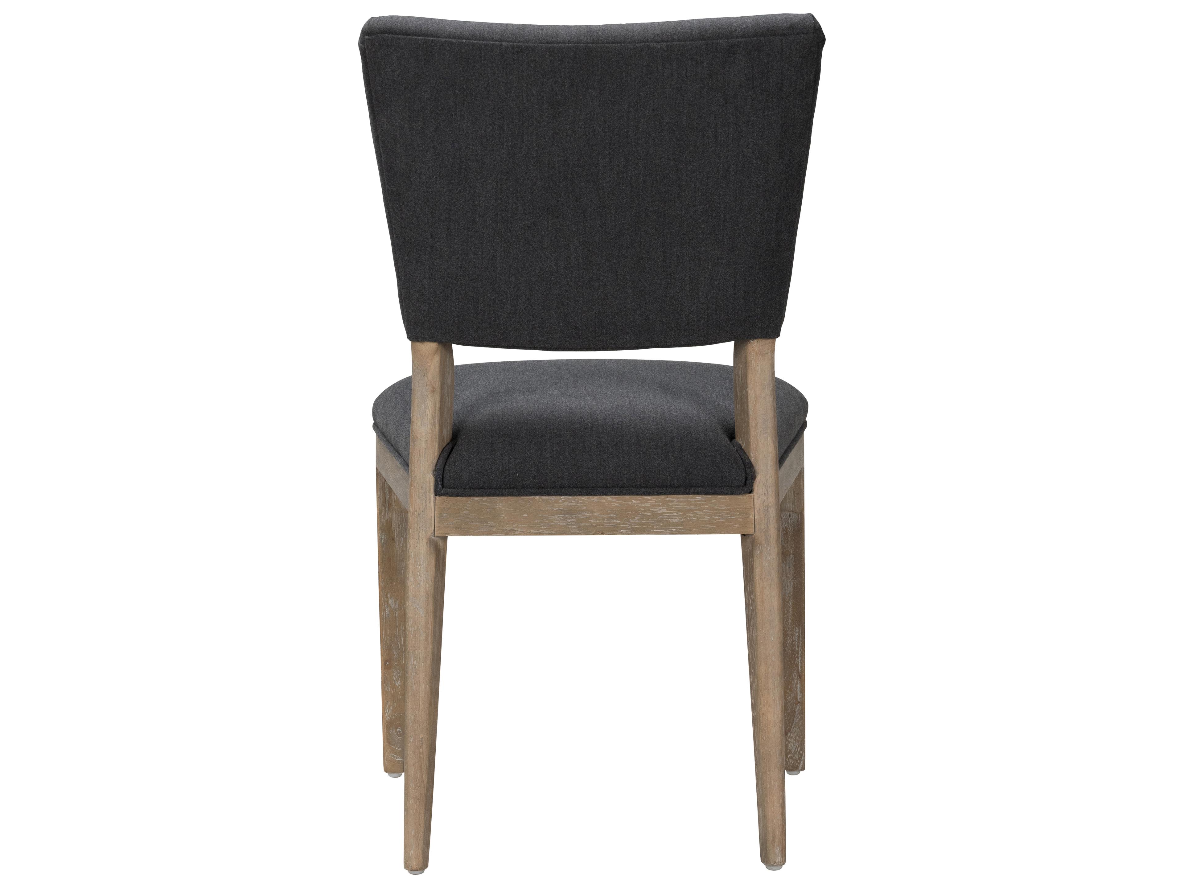 Classic Home Phillip Rubberwood Black Upholstered Armless Dining Chair Set of 2