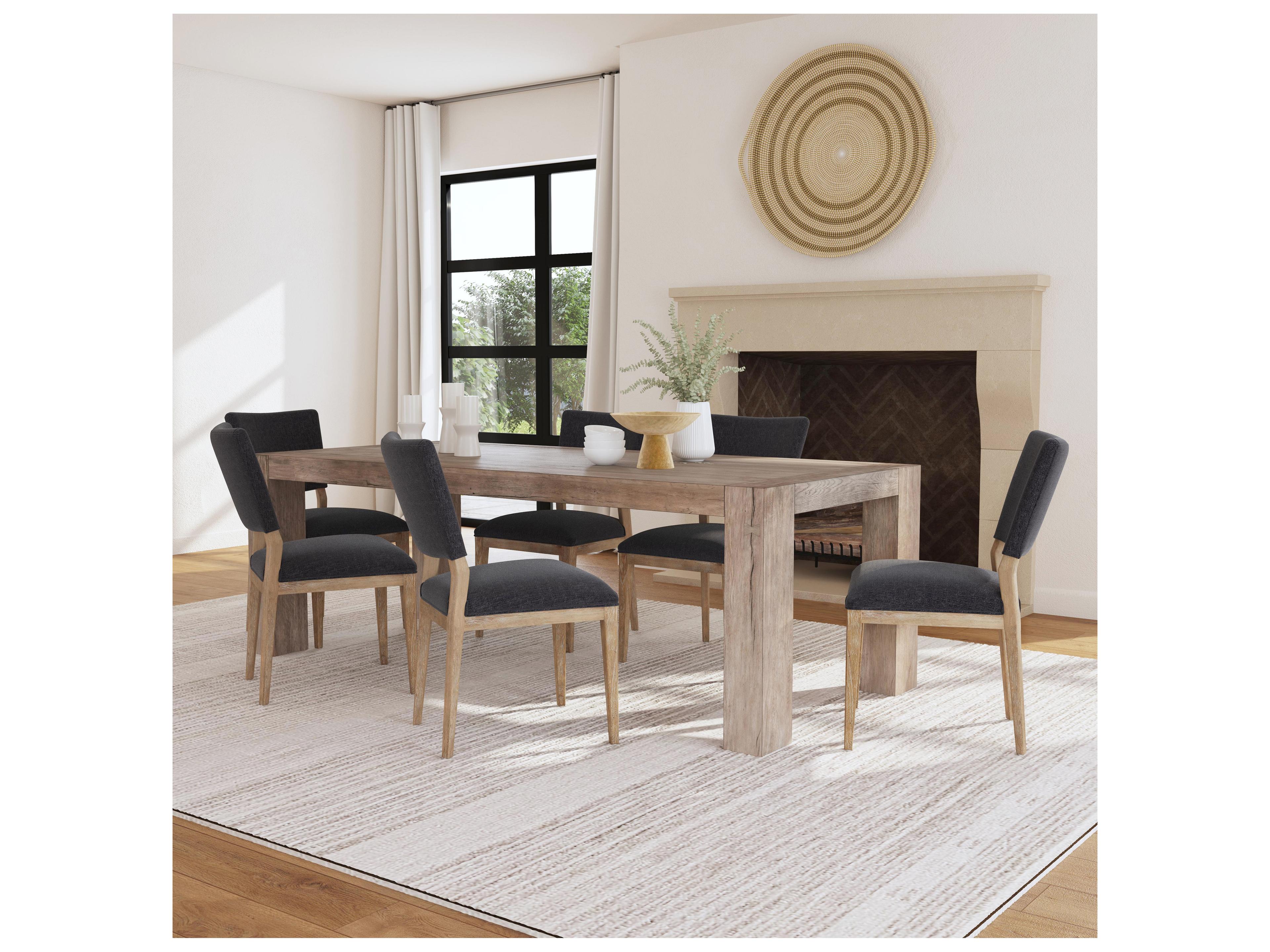 Classic Home Phillip Rubberwood Black Upholstered Armless Dining Chair Set of 2