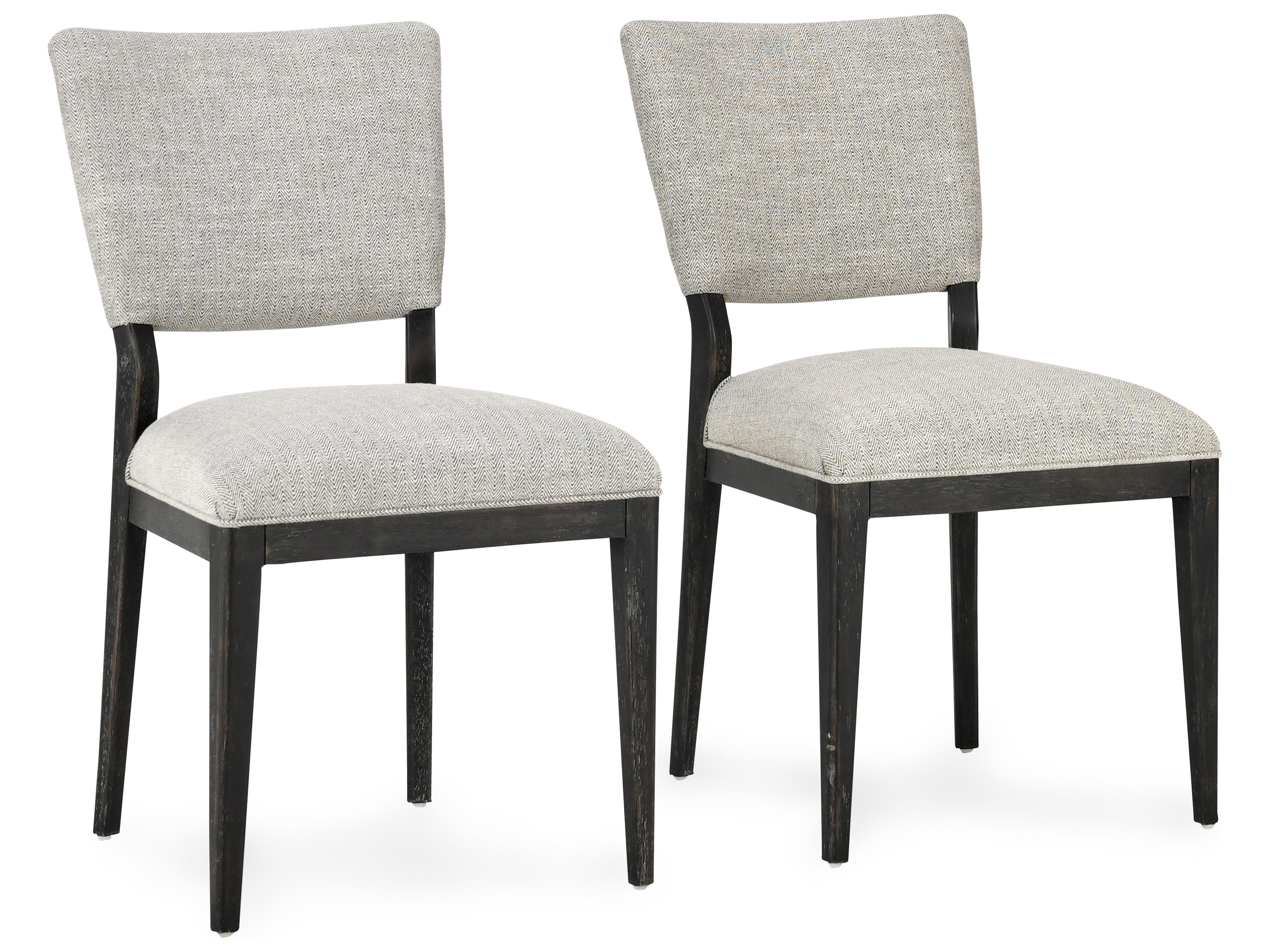 Classic Home Phillip Rubberwood Black Upholstered Armless Dining Chair Set of 2