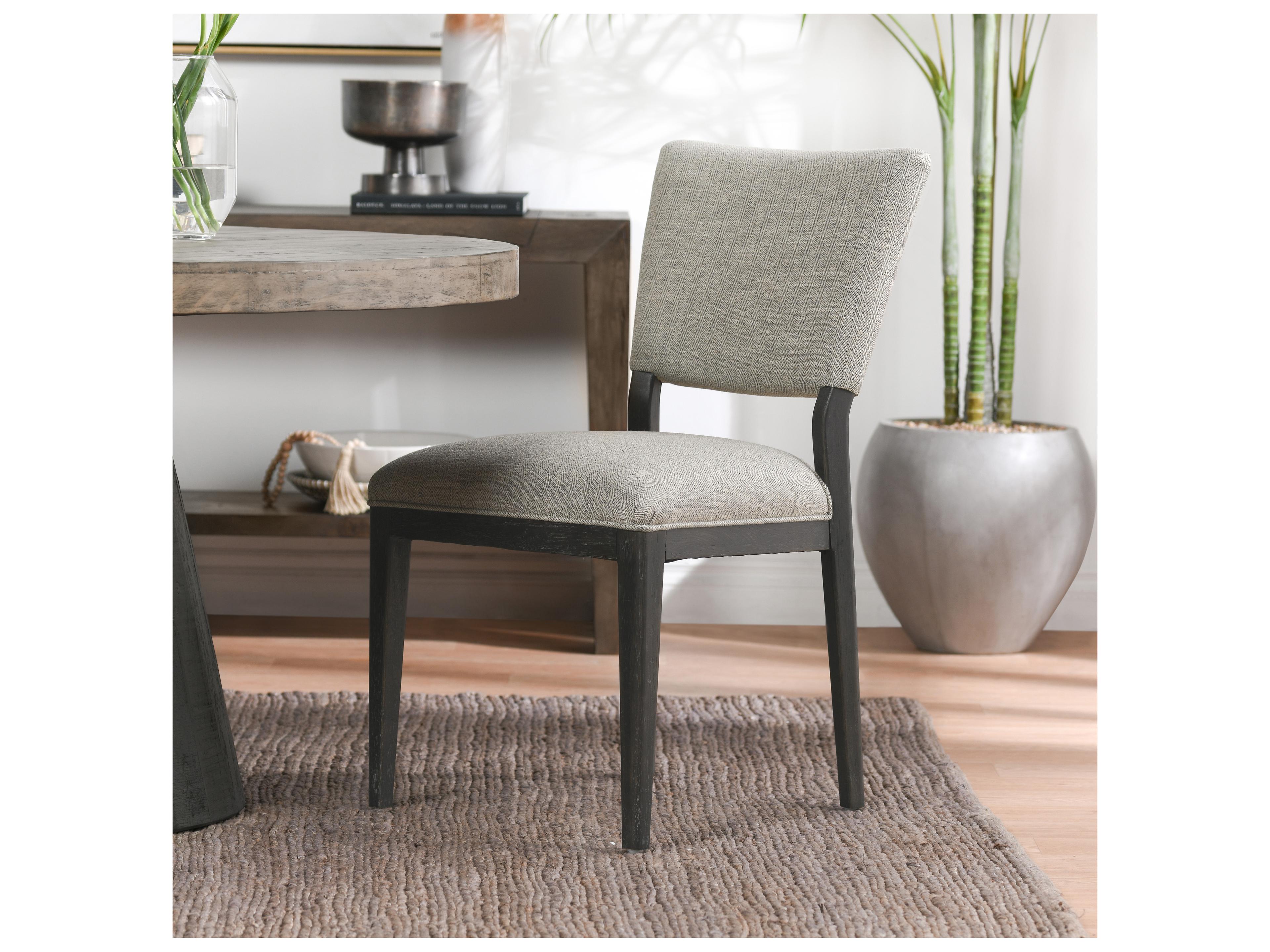 Classic Home Phillip Rubberwood Black Upholstered Armless Dining Chair Set of 2