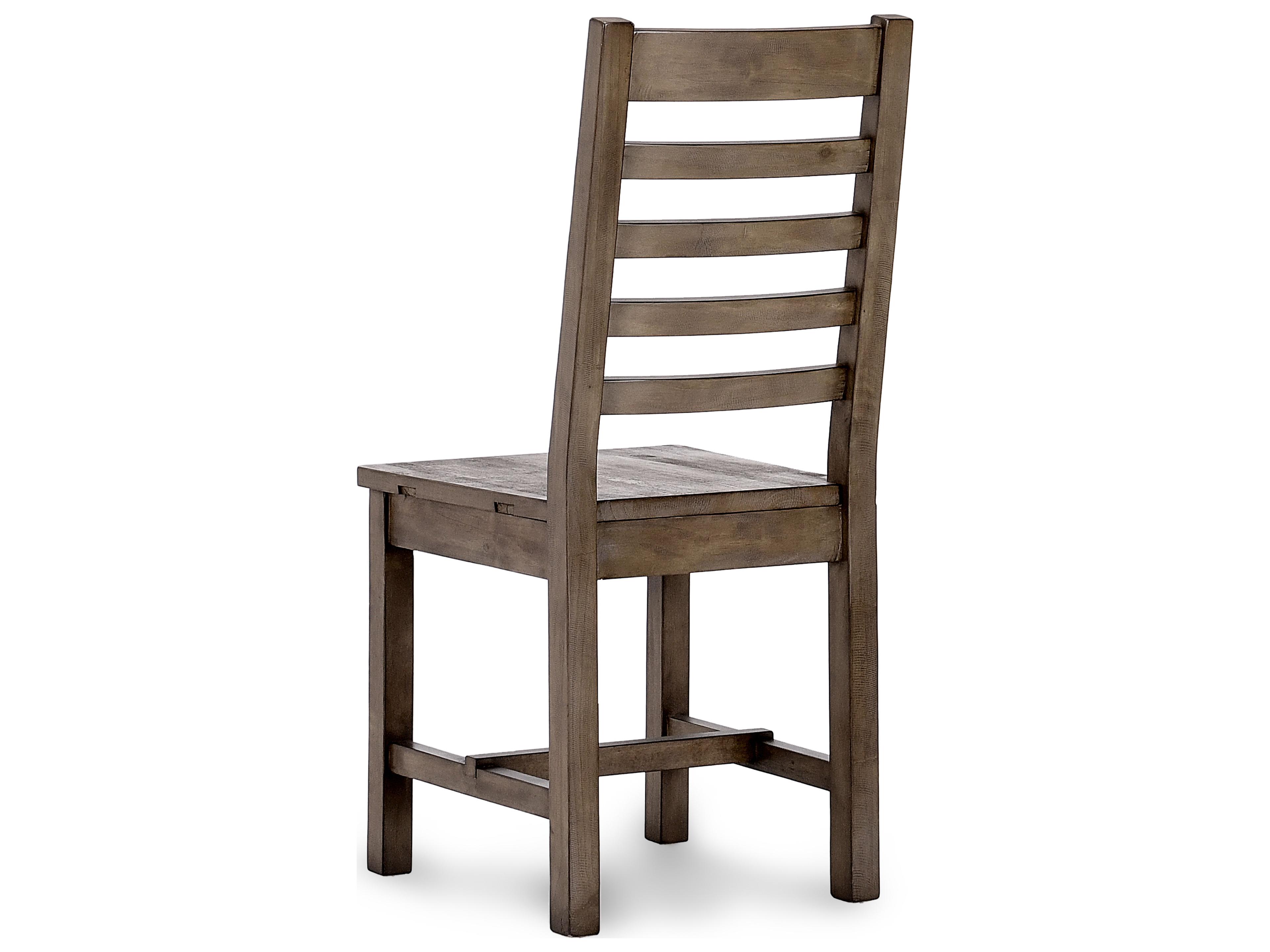 Classic Home Caleb Pine Wood Brown Armless Dining Chair Set of 2