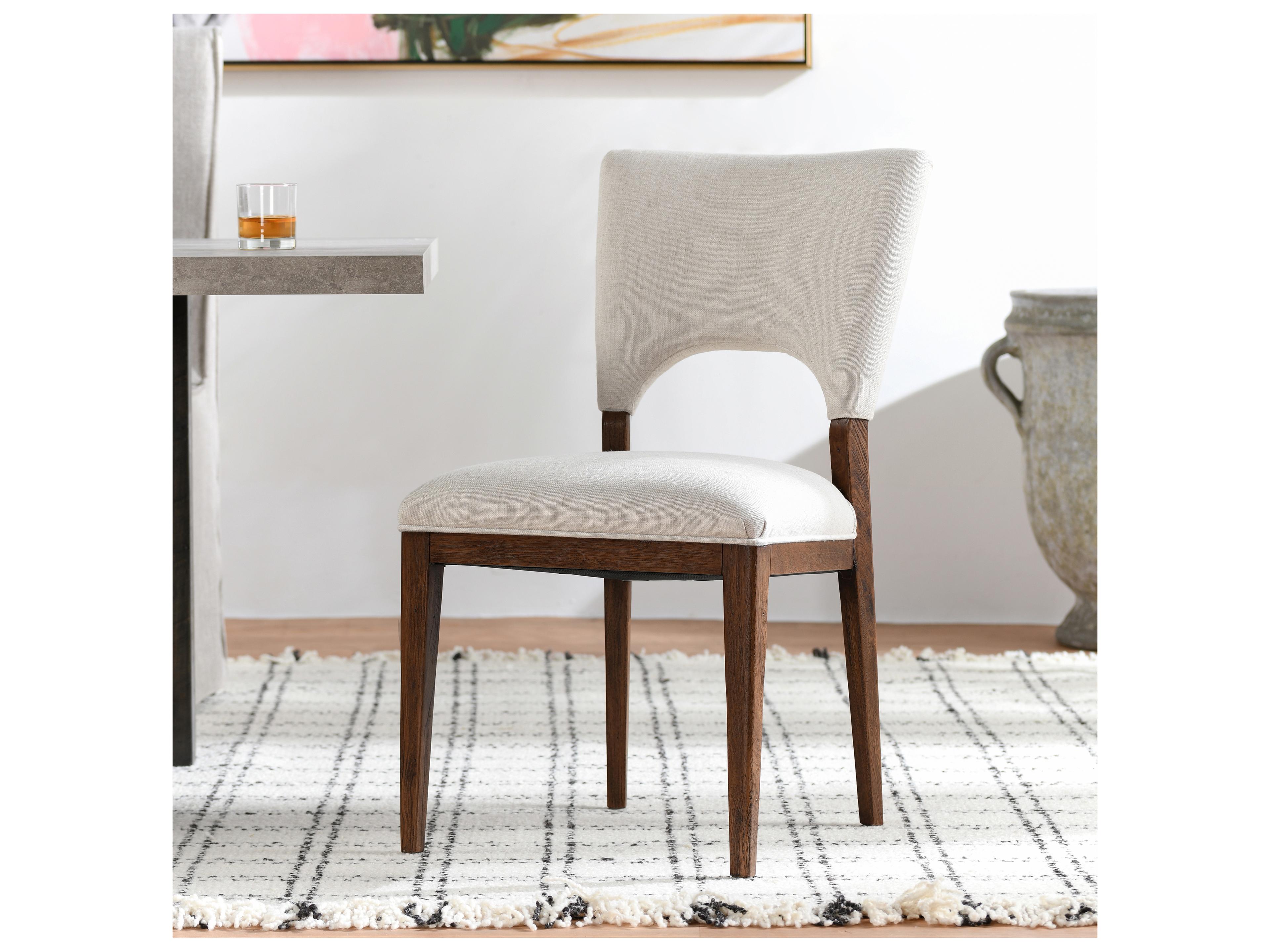 Classic Home Mitchel Rubberwood Beige Upholstered Armless Dining Chair Set of 2