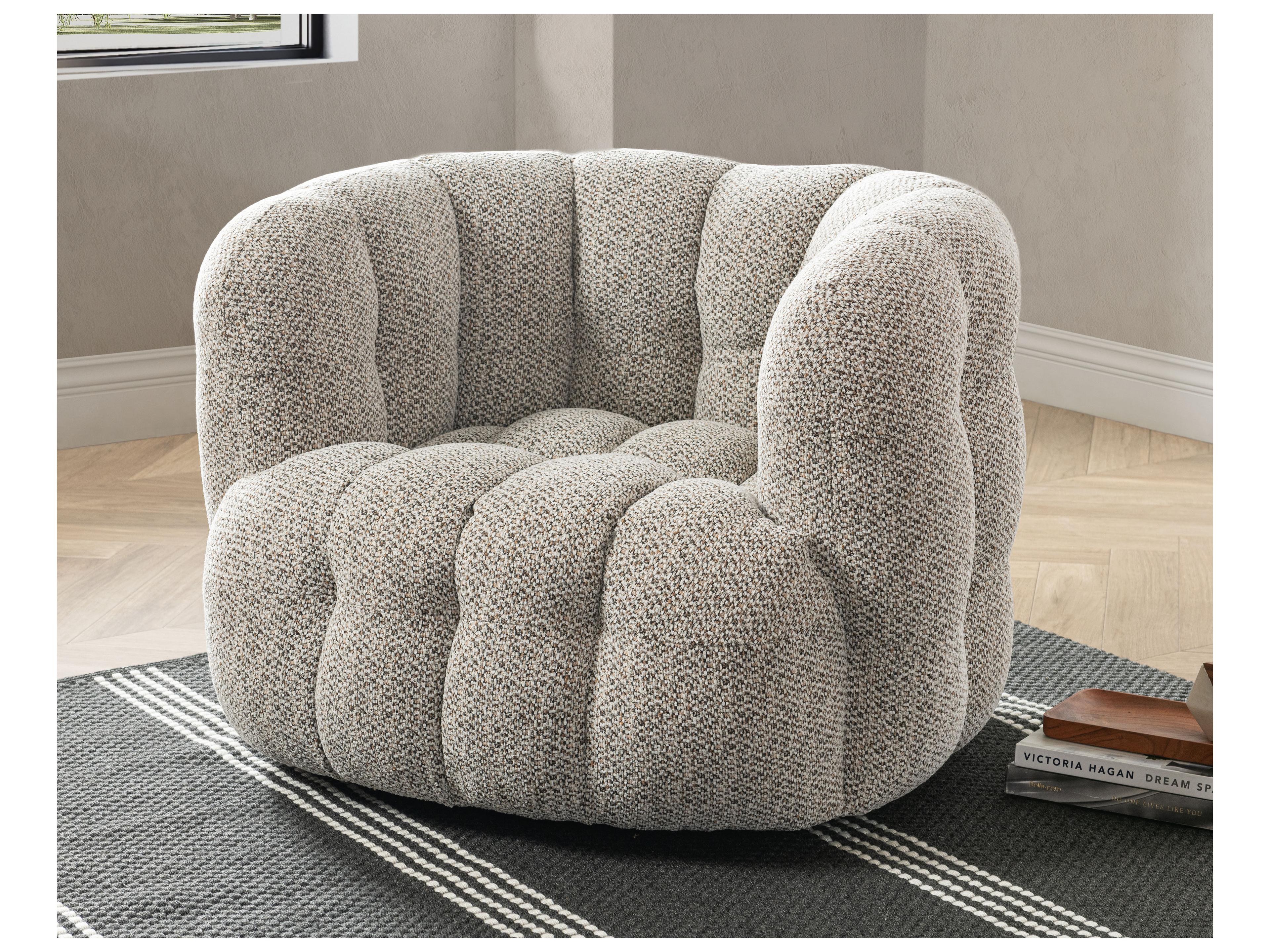 Classic Home Walter Swivel Gray Accent Chair