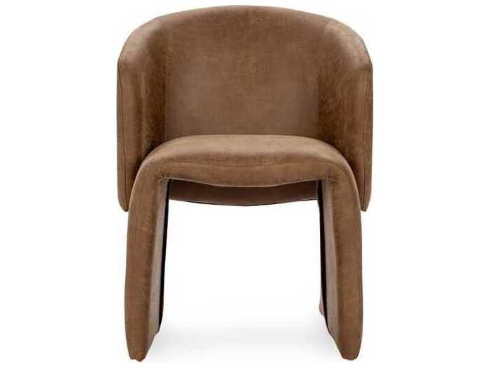 Classic Home Halstead Brown Upholstered Arm Dining Chair