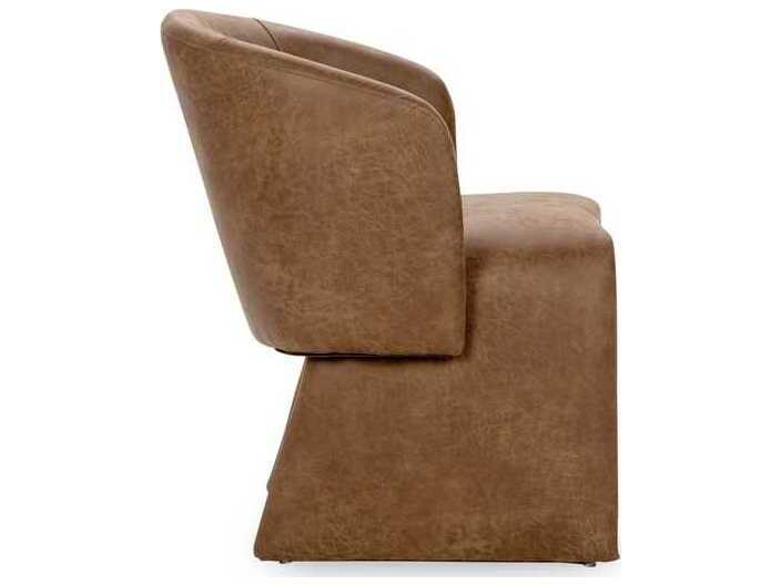 Classic Home Halstead Brown Upholstered Arm Dining Chair