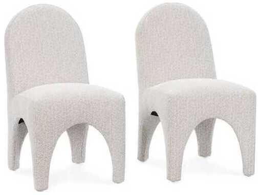 Classic Home Ella White Upholstered Armless Dining Chair Set of 2