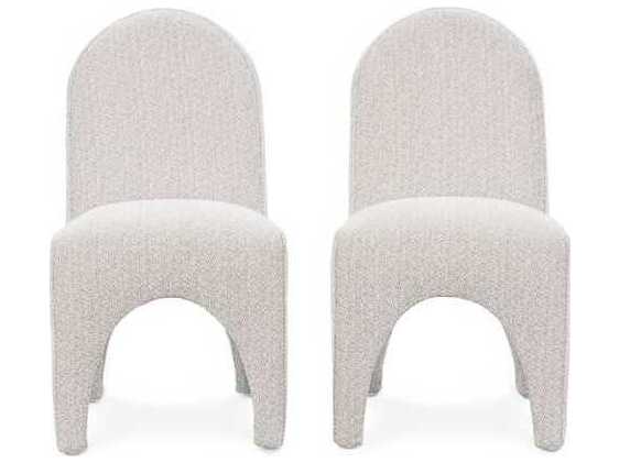 Classic Home Ella White Upholstered Armless Dining Chair Set of 2