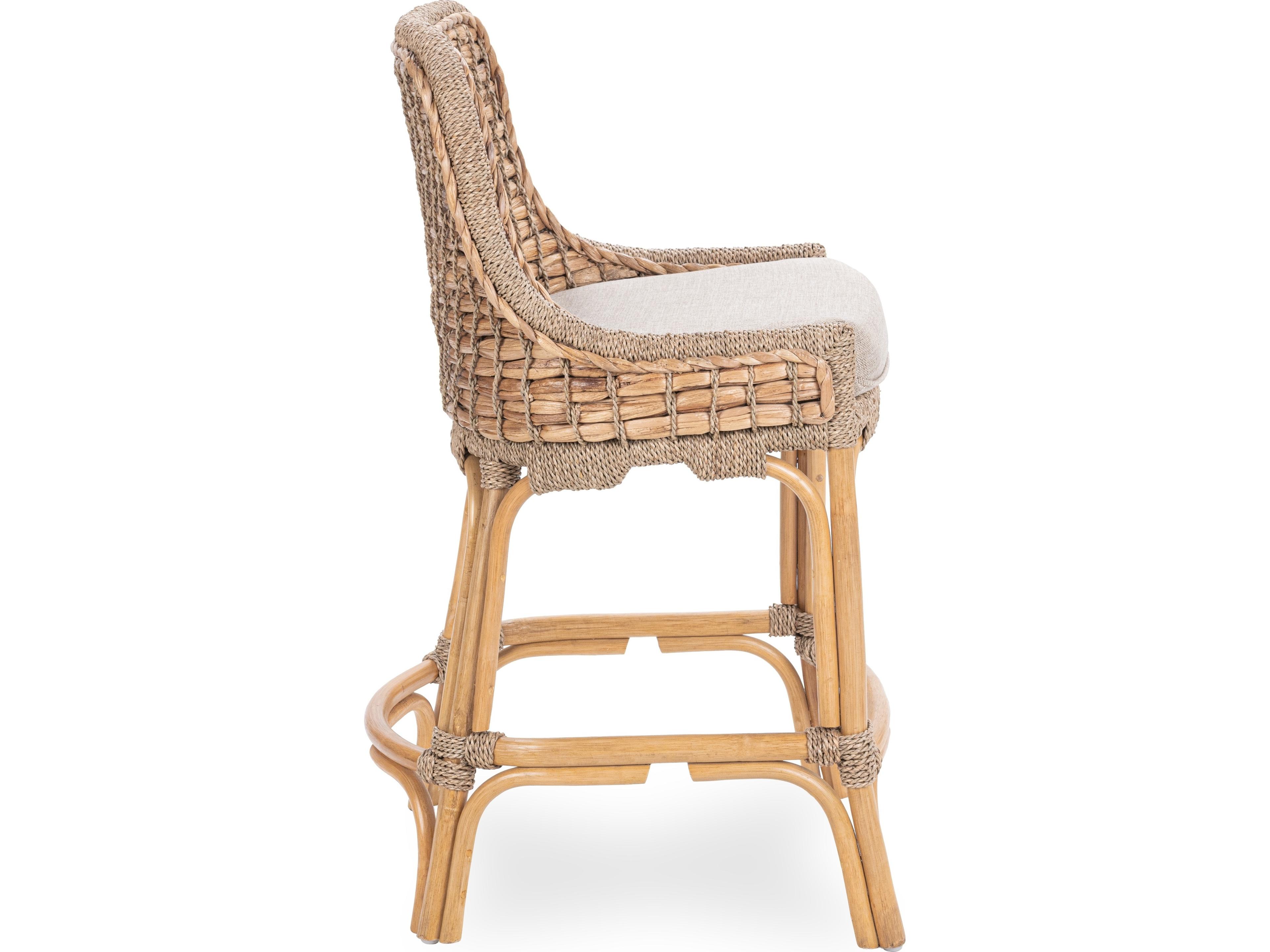 Classic Home Nuevo Natural Upholstered Rattan Counter Stool