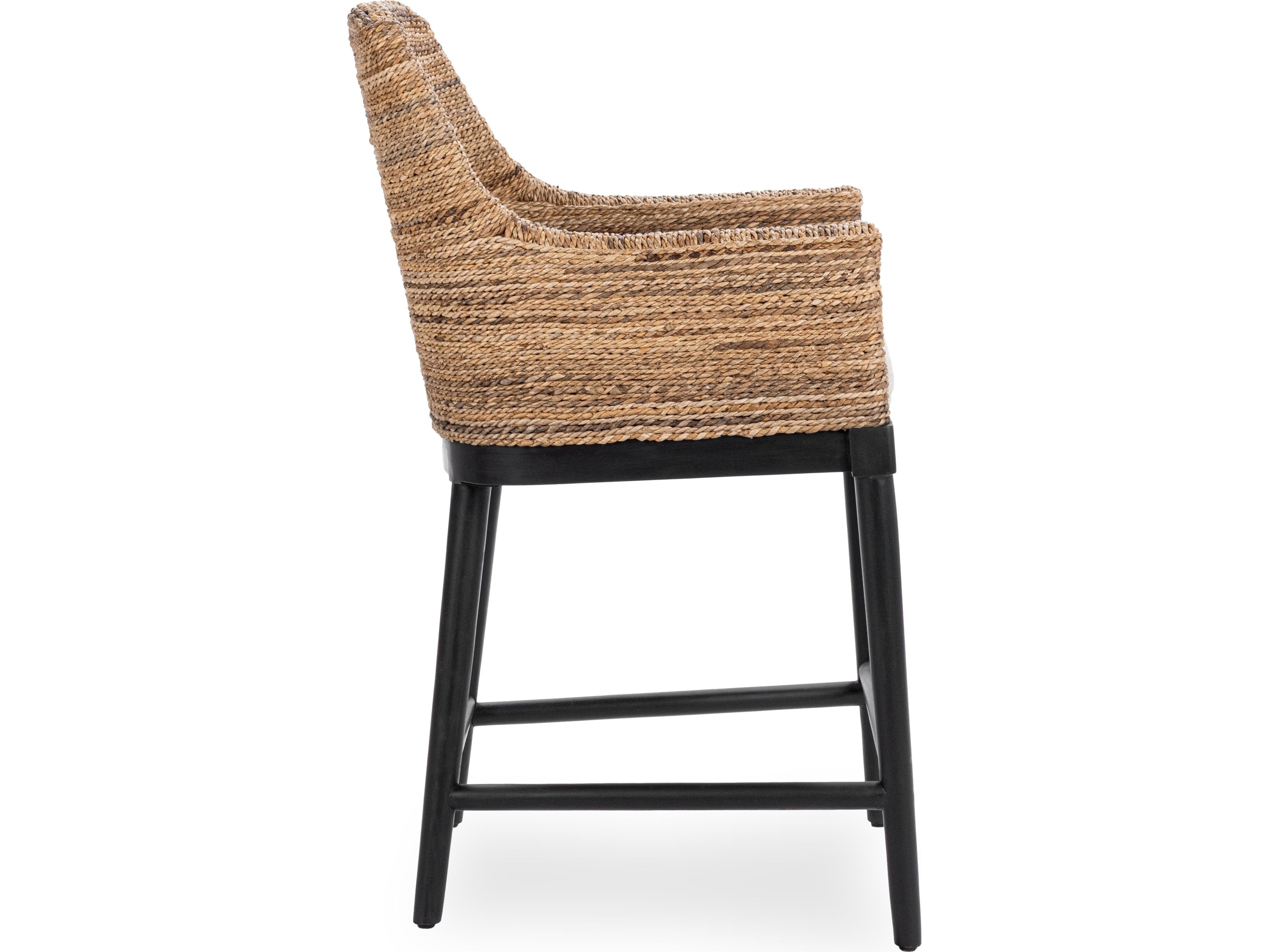 Classic Home Rey Natural Upholstered Mahogany Wood Counter Stool